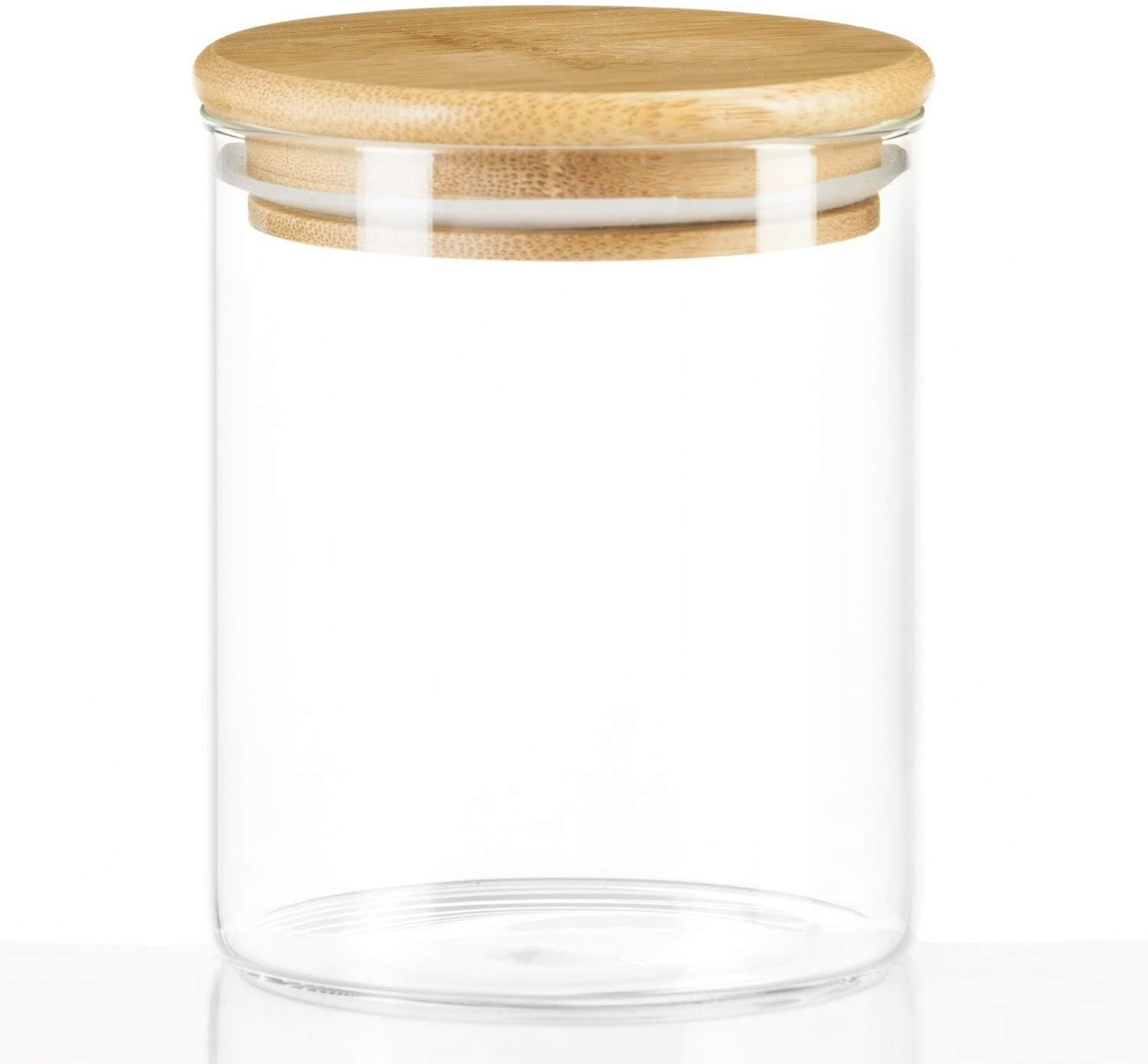Dimono Vorratsglas aus Borosilikatglas mit Bambus-Deckel (0,5L)