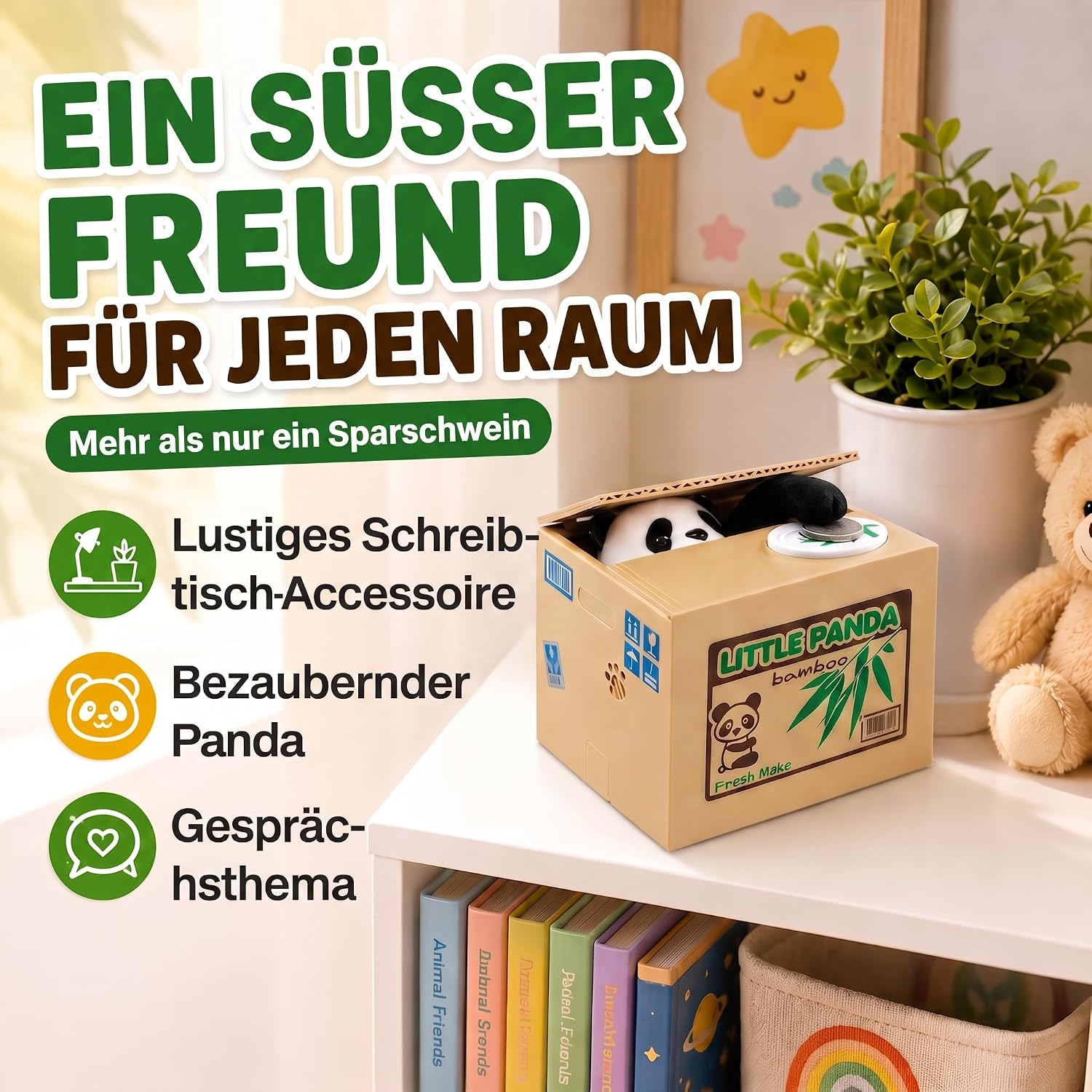 Little Panda Spardose - Lustiges elektronisches Sparschwein