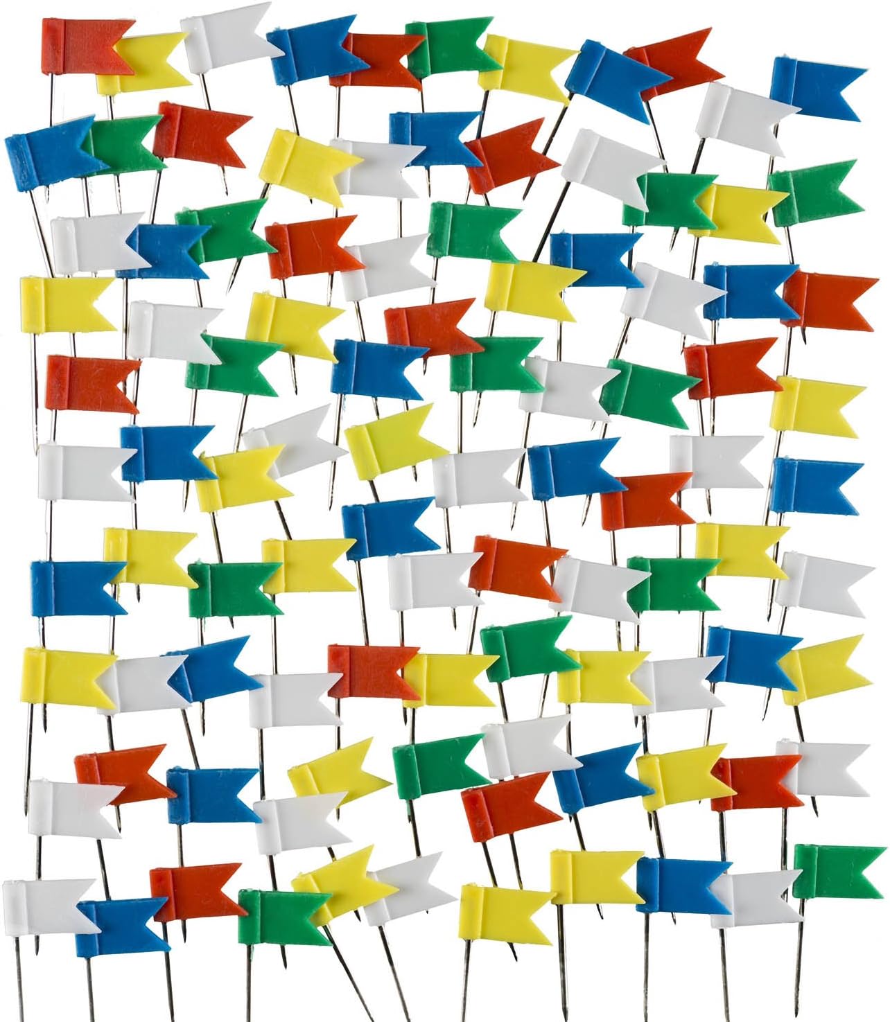 100 Markierungsfähnchen für Pinnwände & Weltkarten – 5 Farben Mix