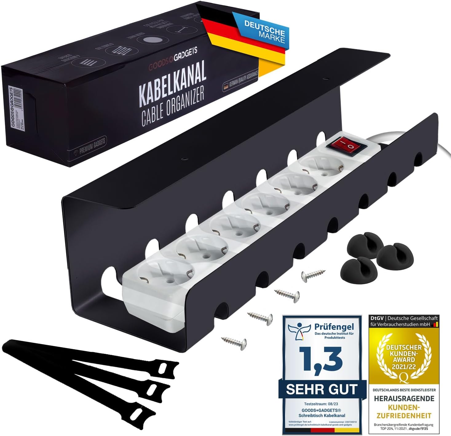 Kabelkanal Schreibtisch 2er Set - Kabelmanagement Ordnungssystem