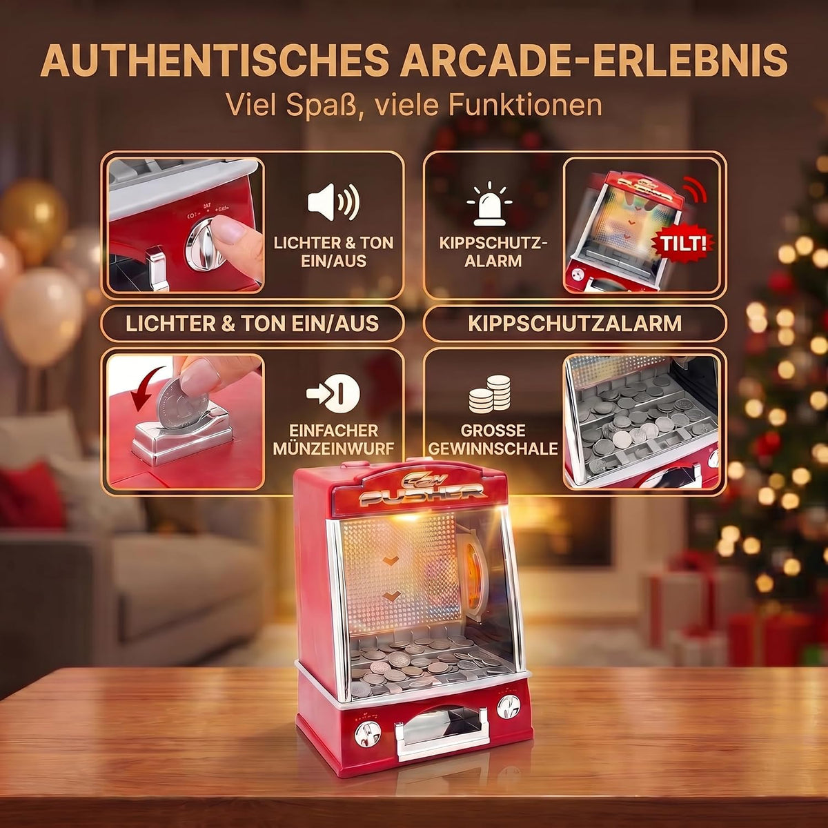 Mini Münzschieber - Elektrischer Coin Pusher Spielautomat