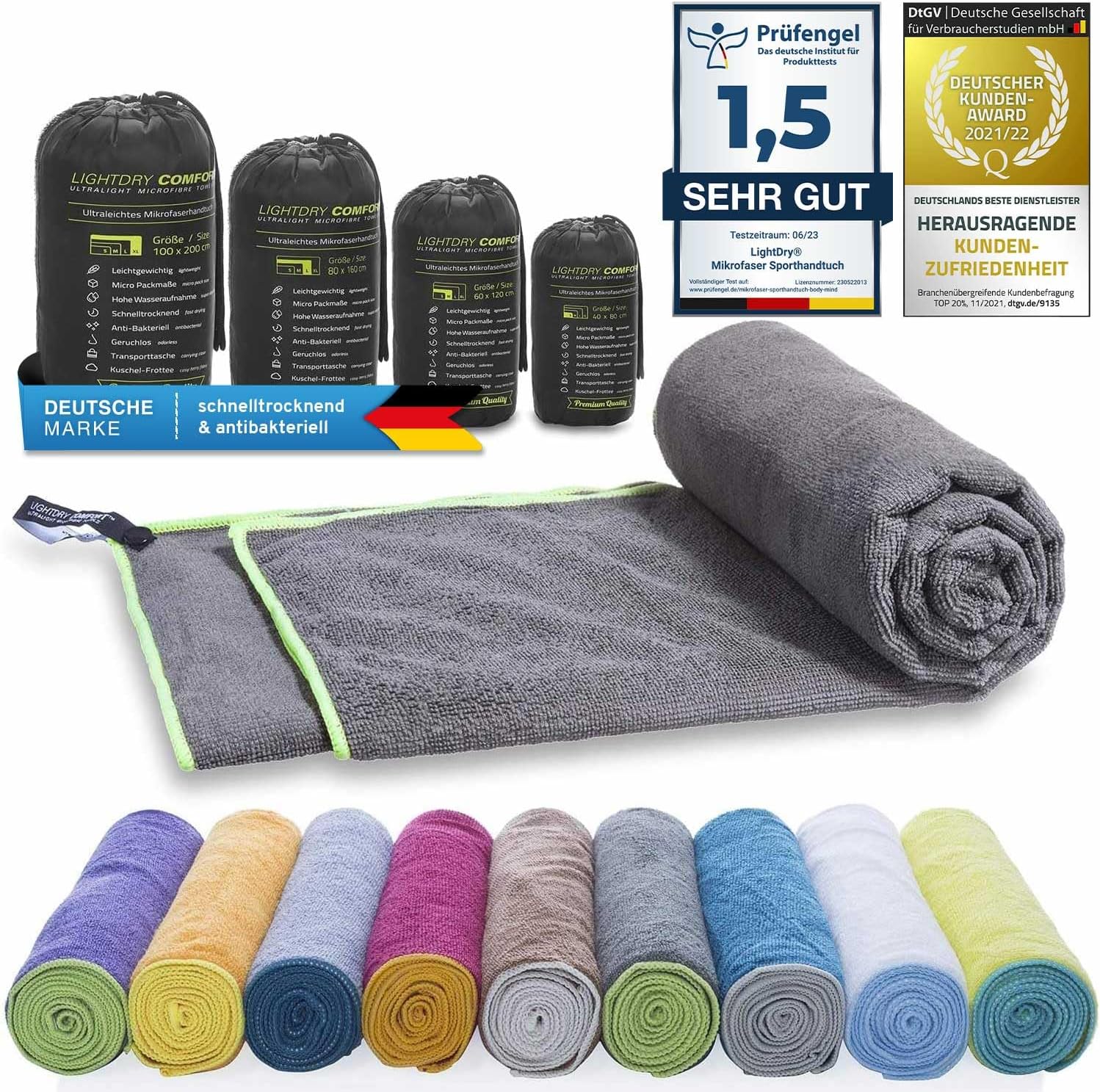 Mikrofaser-Reisehandtuch 80x40 cm – Kompakt & Schnelltrocknend