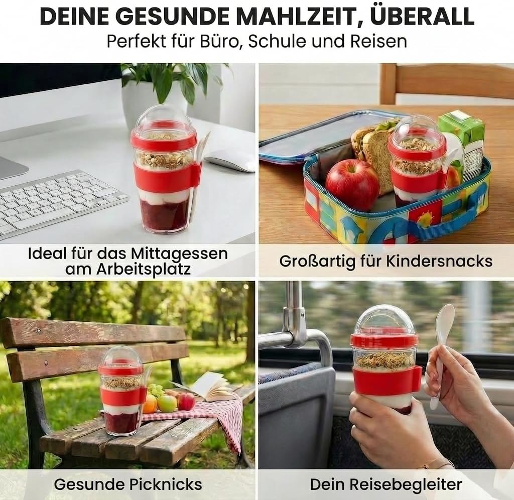 Joghurt- & Müsli-Becher für Unterwegs - 2-in-1 Müsli 2 go Becher Blau