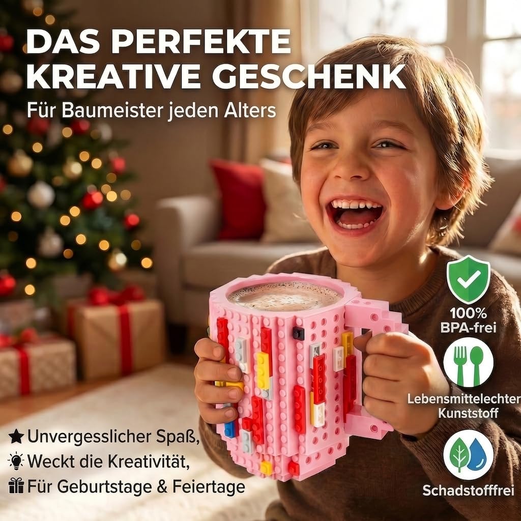 Brick Mug - Bausteine-Kaffeetasse 350ml - Kompatibler DIY Becher
