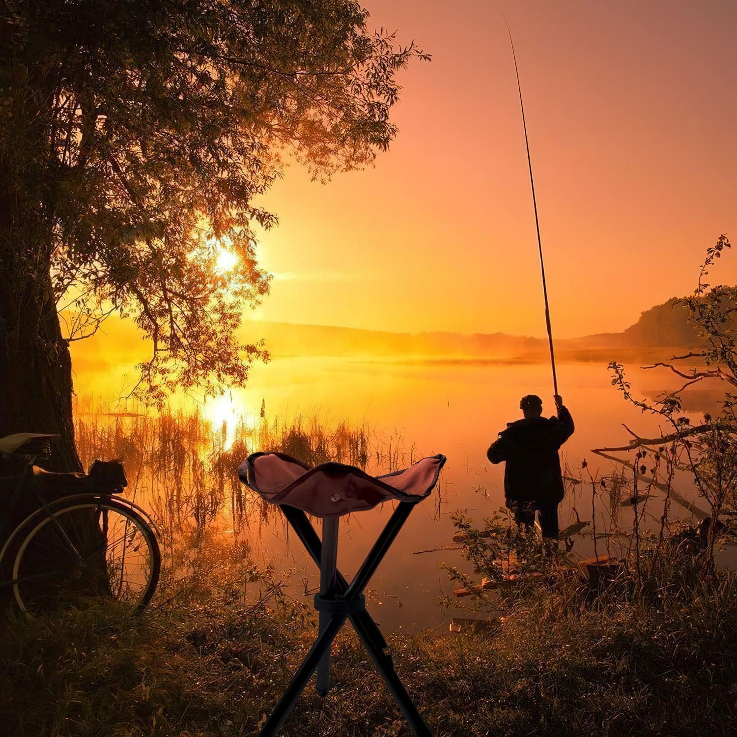 Camping-Hocker – Klappbarer Dreibeinhocker für Festivals & Outdoor