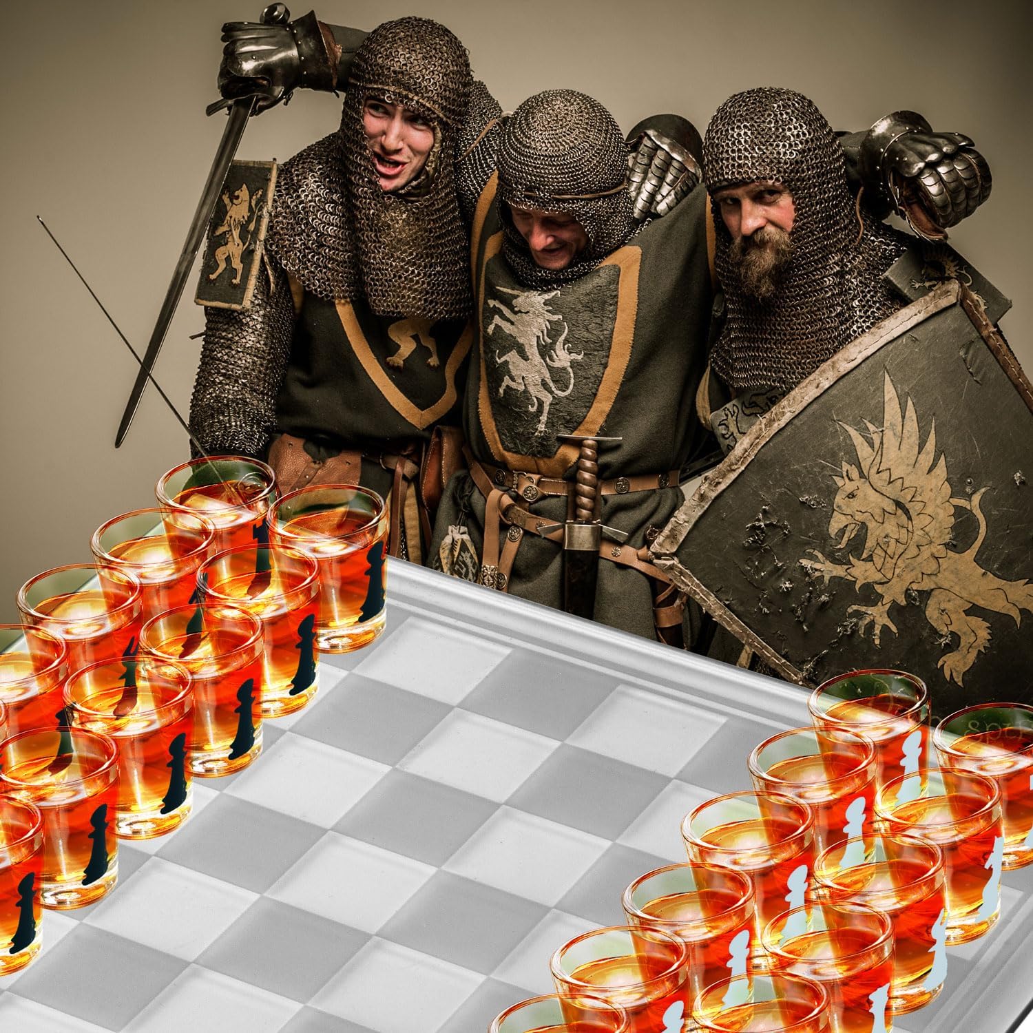 Trinkspiel Schach aus Glas – Partyspiel für Erwachsene & Geschenke