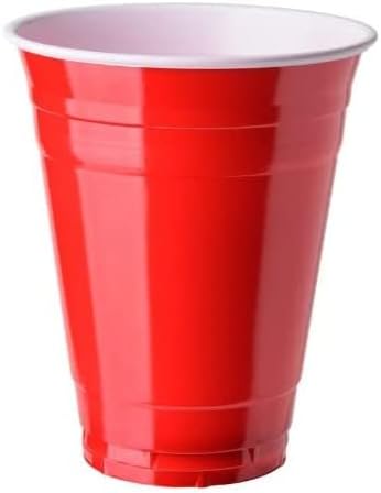 100 Wiederverwendbare Beer Pong Becher Rot - 473 ml & 3 Bälle