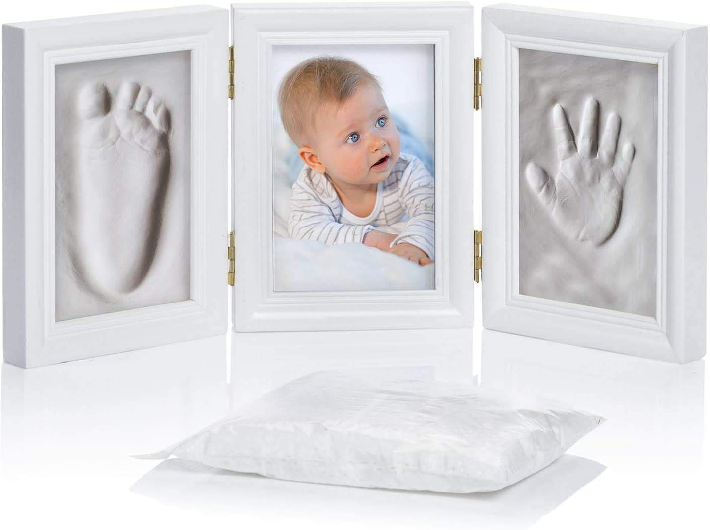 Baby Gipsabdruck Set mit Bilderrahmen - Erinnerungsstück für Babys