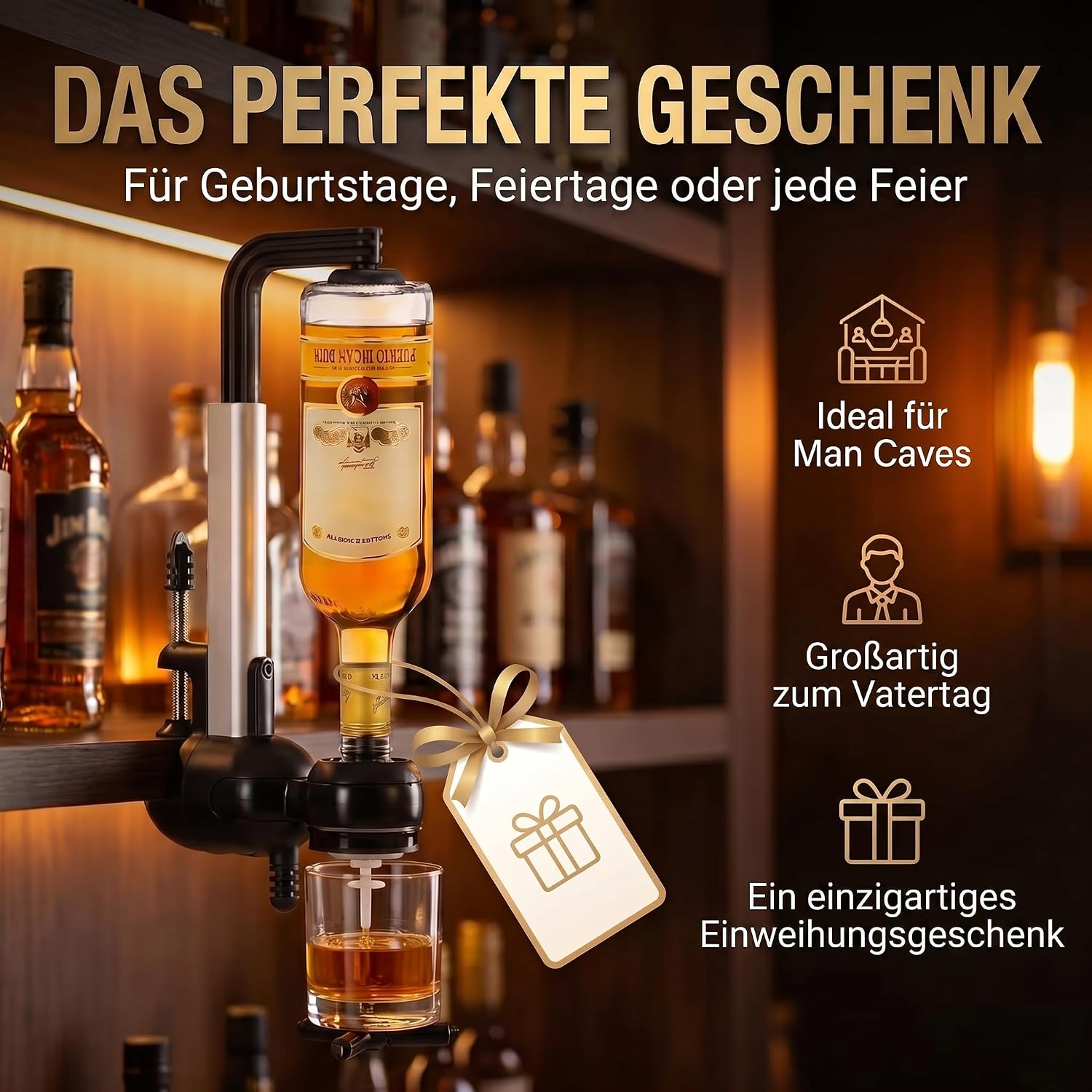 Bar-Butler Spirituosenspender 4cl – Stabile 1-fach Flaschenhalterung