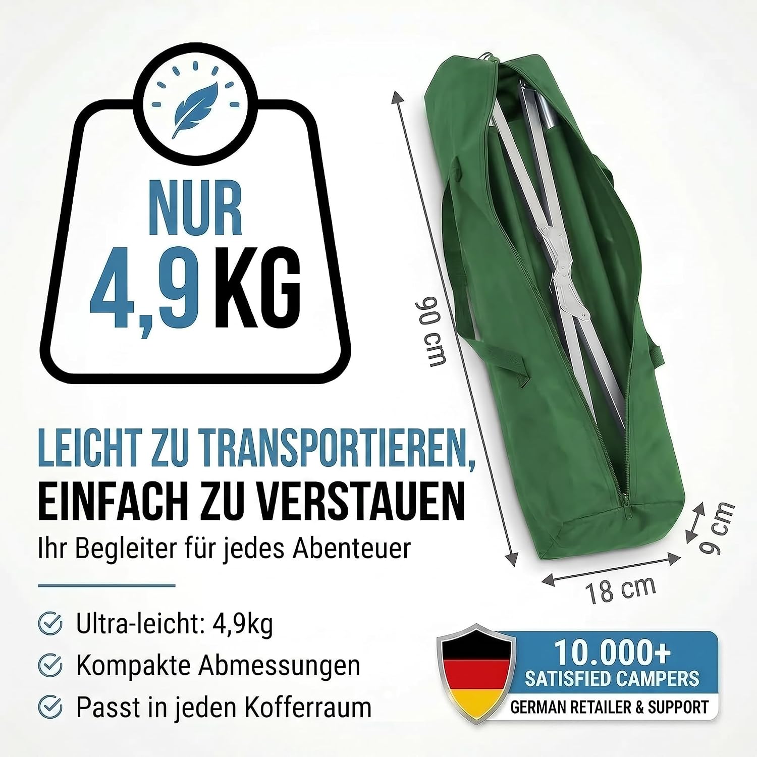 Faltbares Army Feldbett aus Aluminium - Stabiles Campingbett