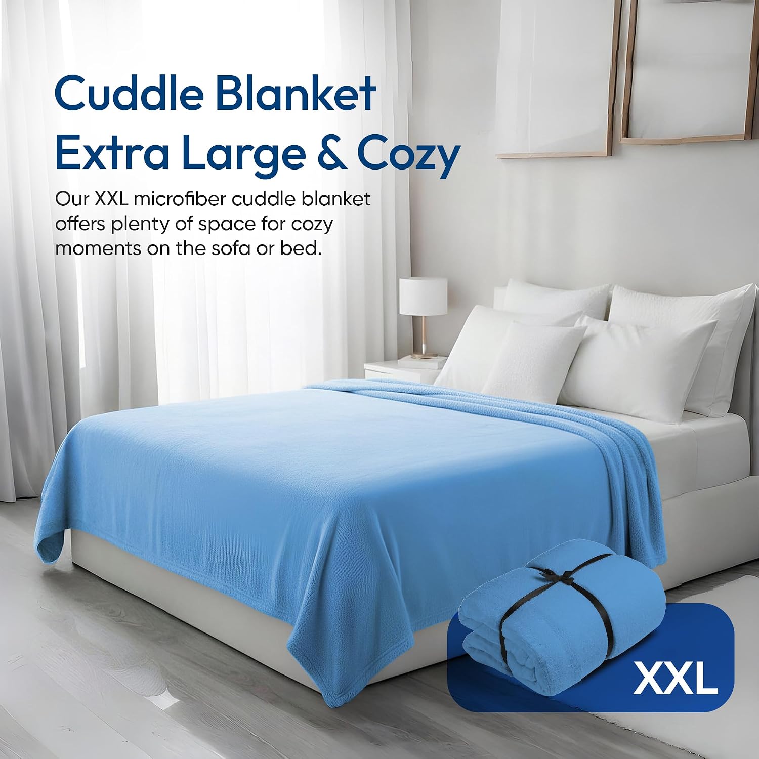 Feluna XXL Kuscheldecke 220x200 cm – Kuschelweiche Wohndecke Grau