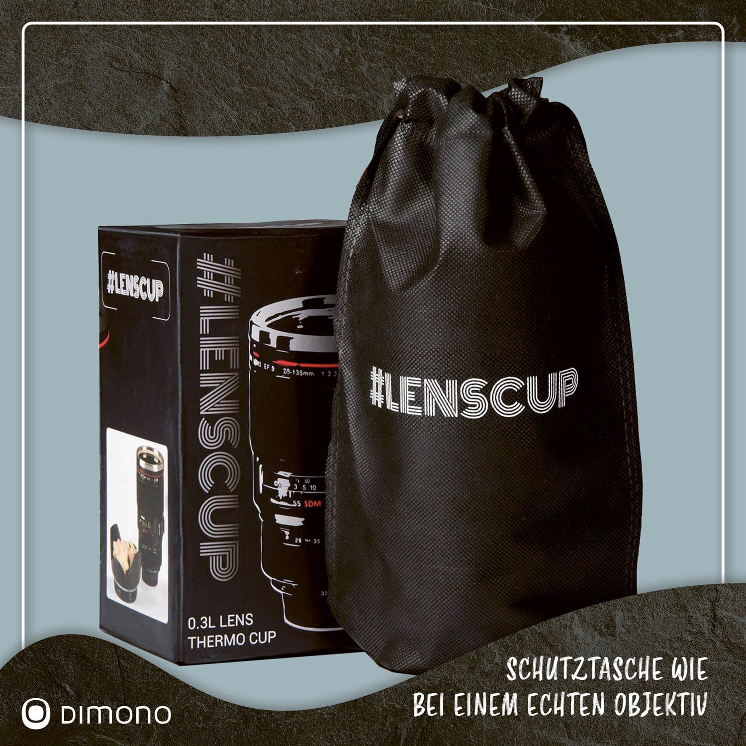 Thermo Tasse Kameraobjektiv Design - 300ml Edelstahl Becher