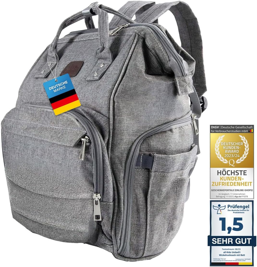 Baby Wickelrucksack Deluxe Set mit Babybett & Wickelauflage