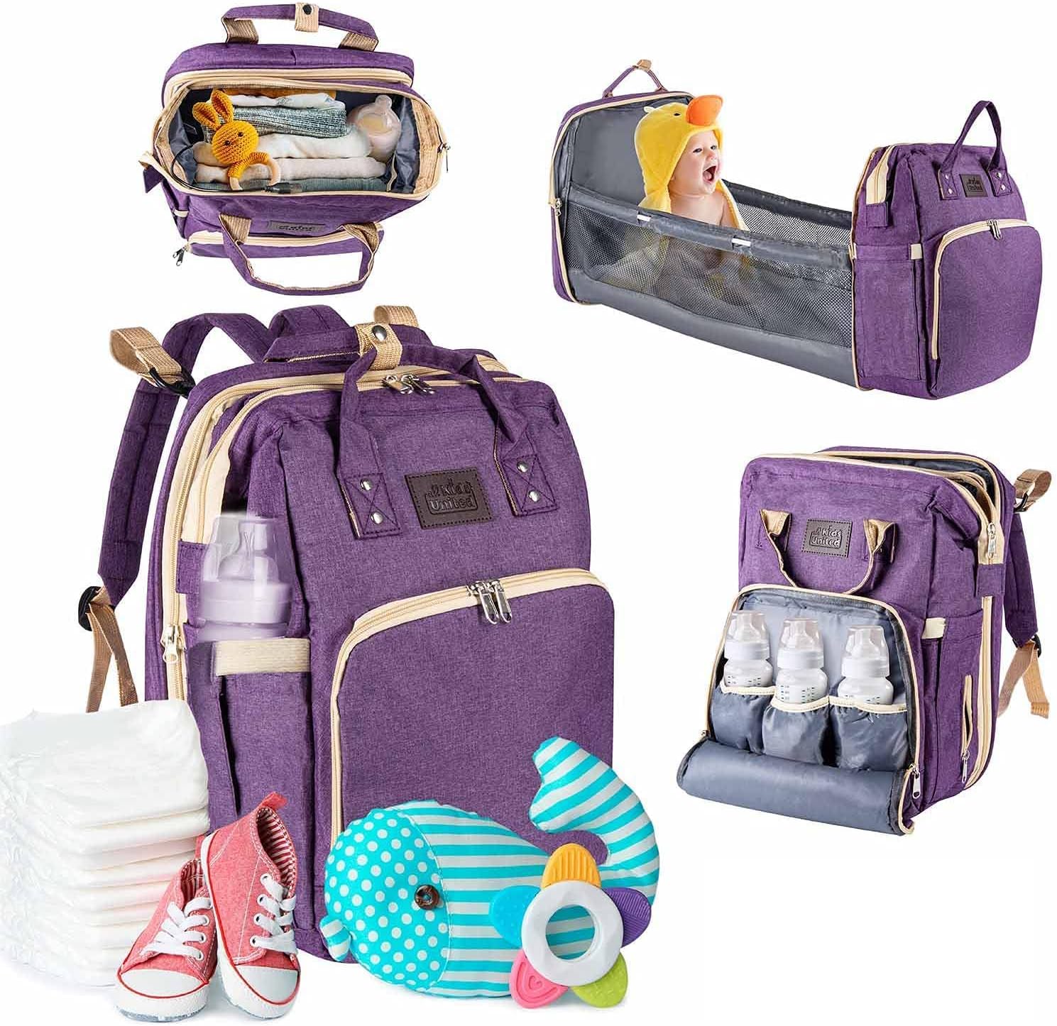 all Kids United® 2in1 Wickelrucksack & Reisebett – Premium Qualität