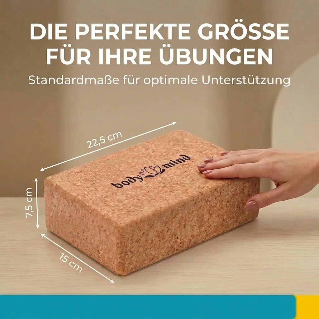 Yoga-Block aus Kork 2er-Set - Rutschfest & Stabil für Ihr Yoga