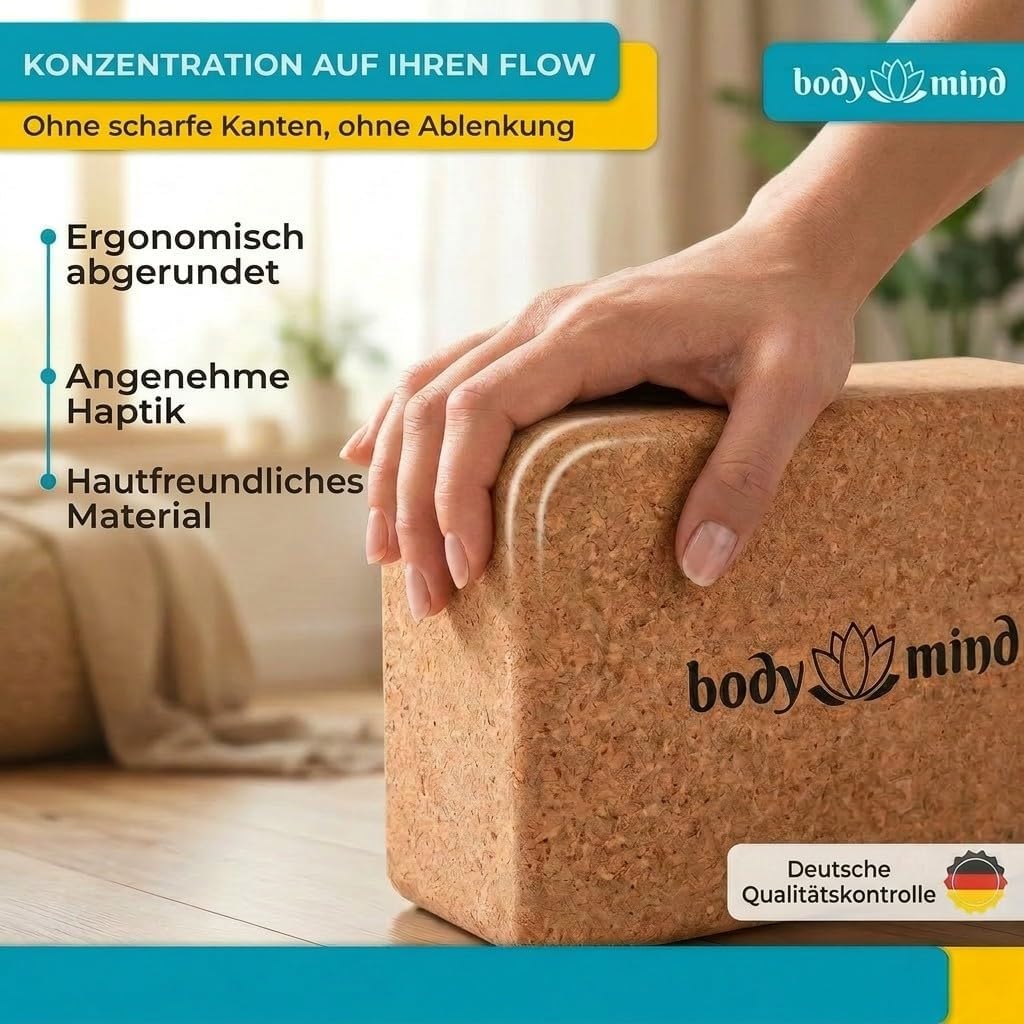 Yoga-Block aus Kork 2er-Set - Rutschfest & Stabil für Ihr Yoga