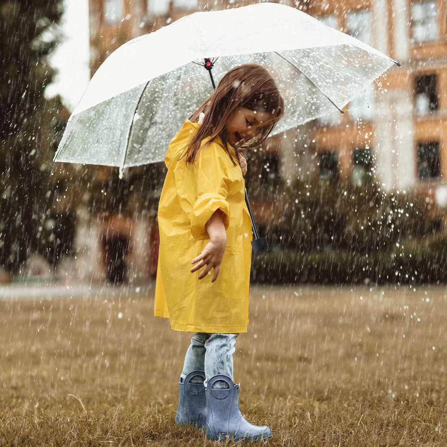 Transparenter Regenschirm 100cm - Durchsichtiger Stockschirm Elegant