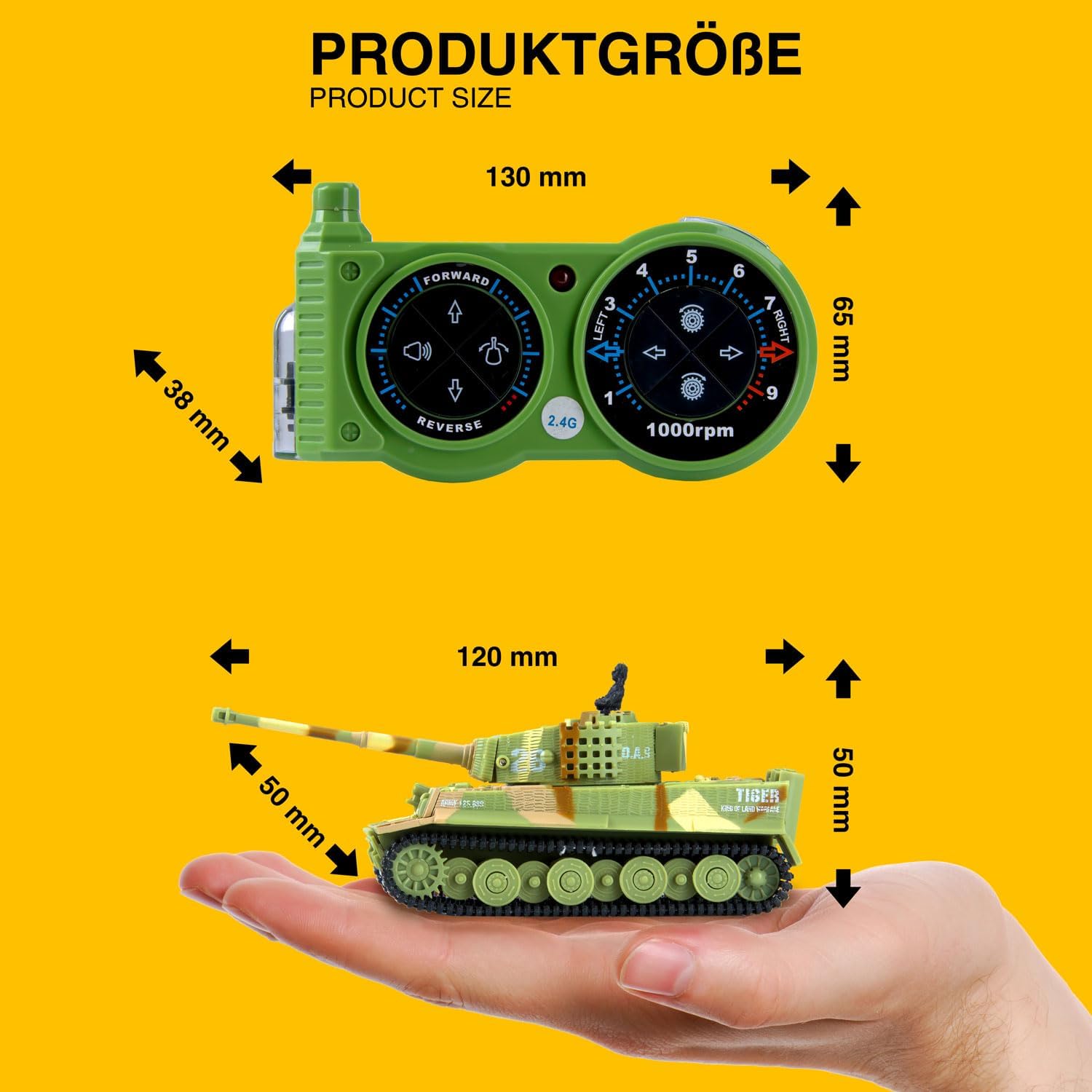 RC Mini-Panzer Tiger I - Ferngesteuertes Modell mit Schussfunktion