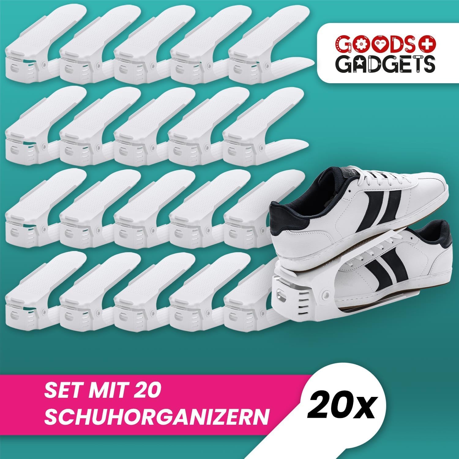 2er Set Schuhstapler - Platzsparende Schuhorganizer für den Schrank