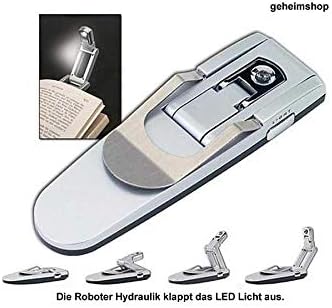 Premium LED Leselampe - Silberne Buchleuchte mit sicherem Clip
