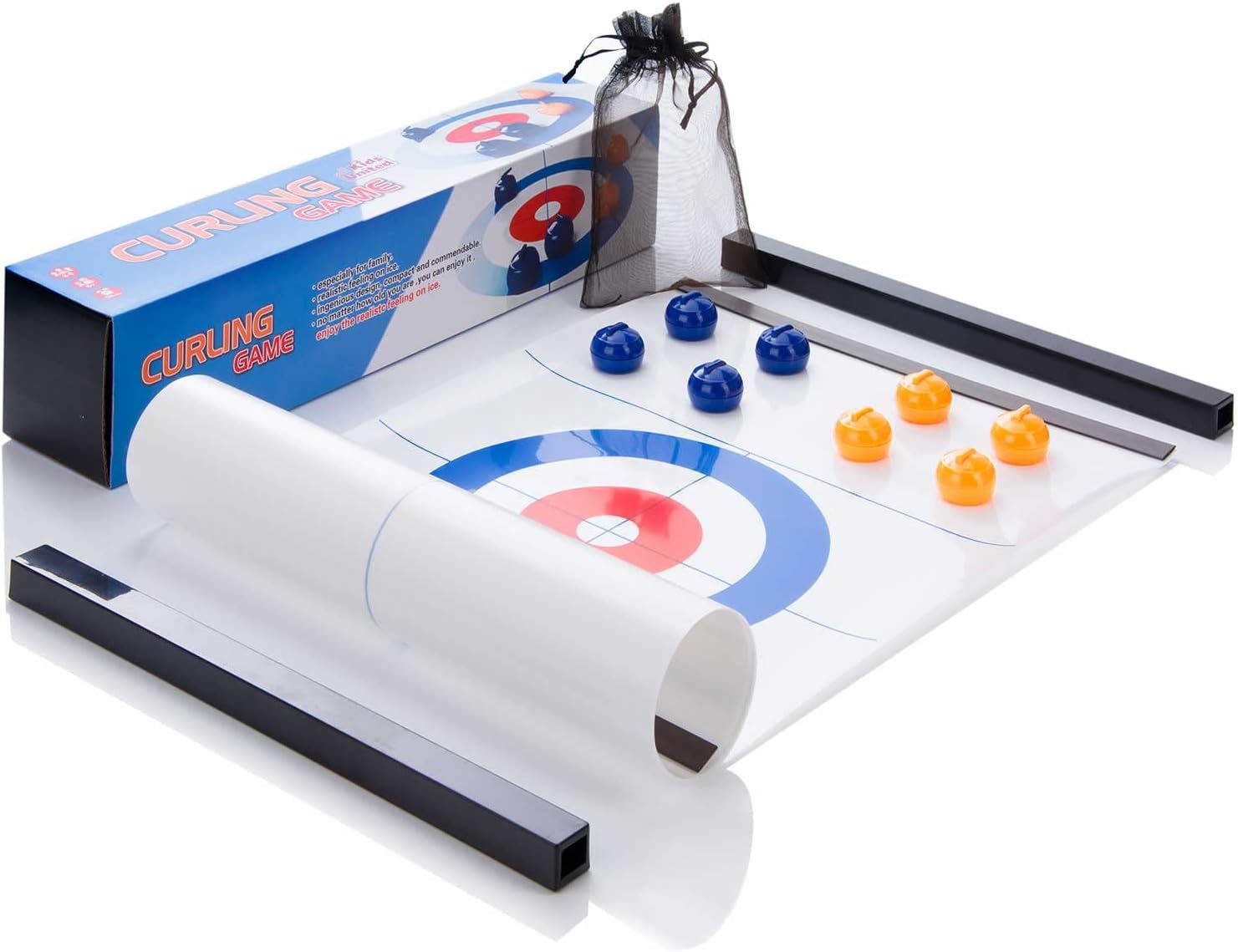 Curling Spiel Set - Tisch-Eisstockschießen & Shuffleboard für Familien