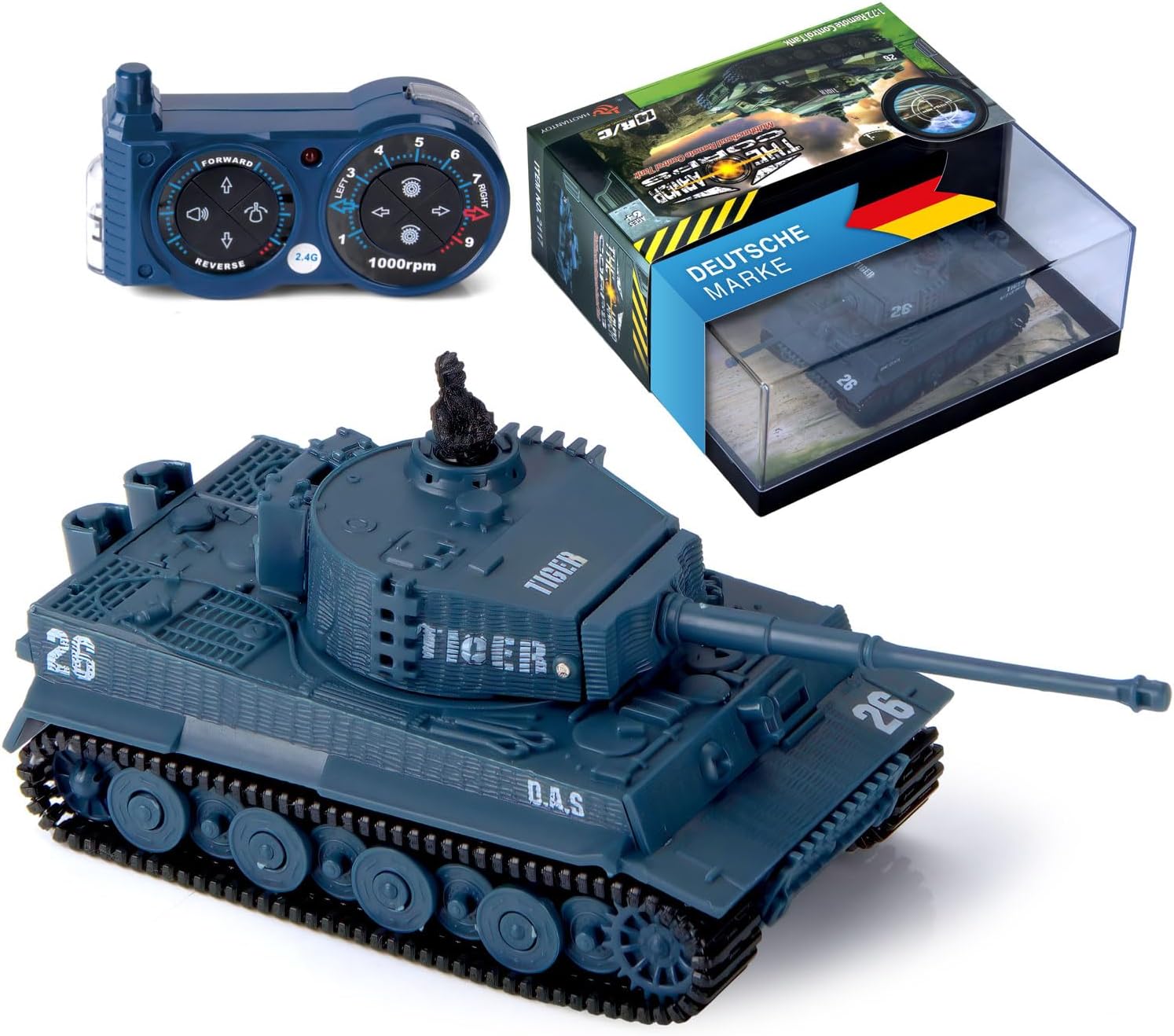 RC Mini-Panzer Tiger I - Ferngesteuertes Modell mit Schussfunktion