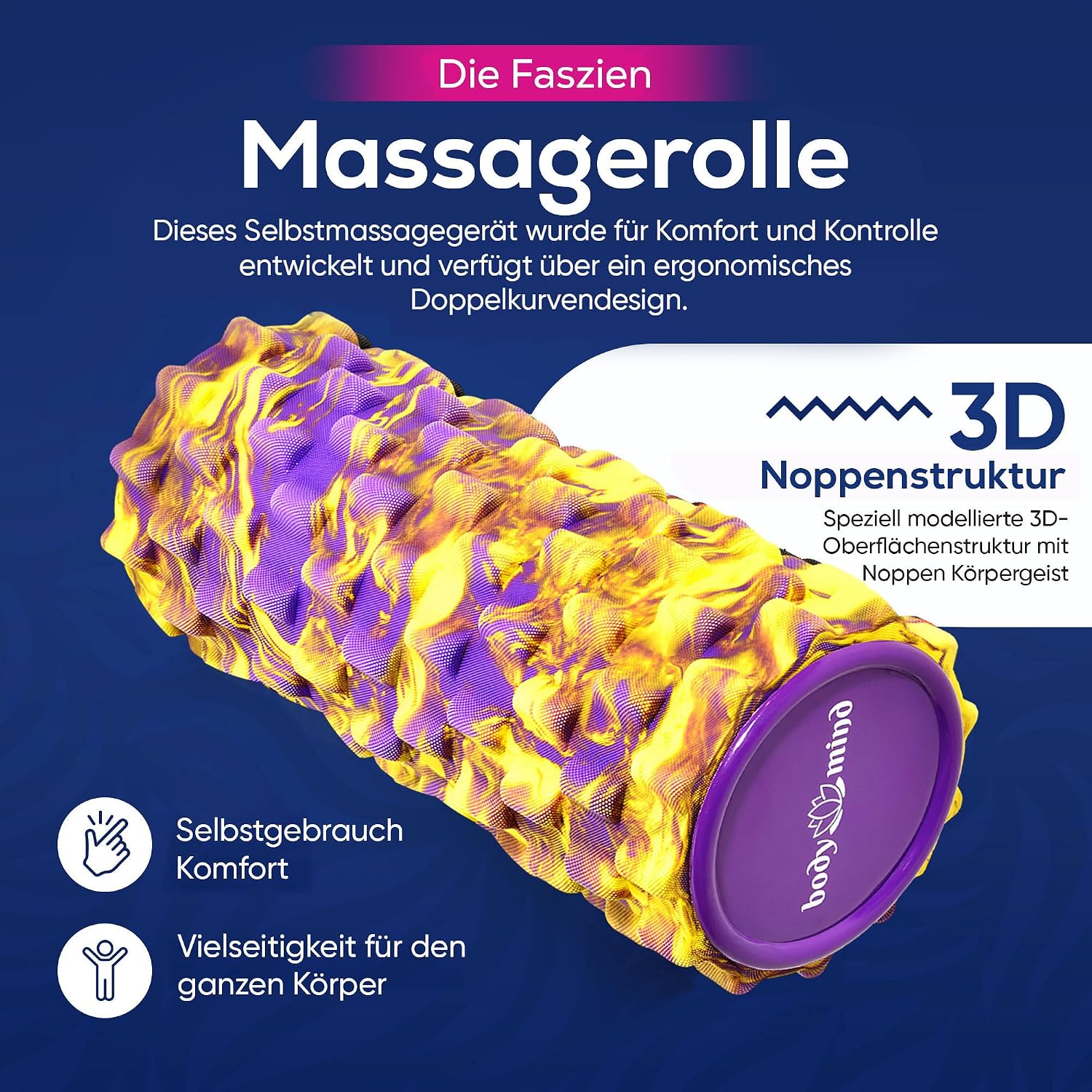 Body & Mind Faszienrolle – Massage-Rolle für Faszientraining