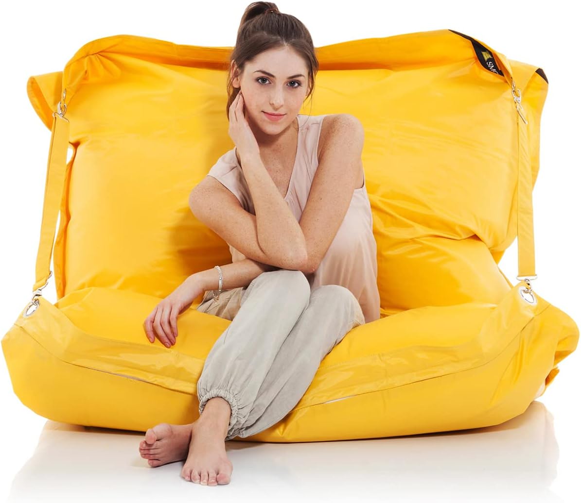 SMOOTHY Outdoor-Sitzsack XXL 450L - Wasserfestes Sitzkissen Gelb