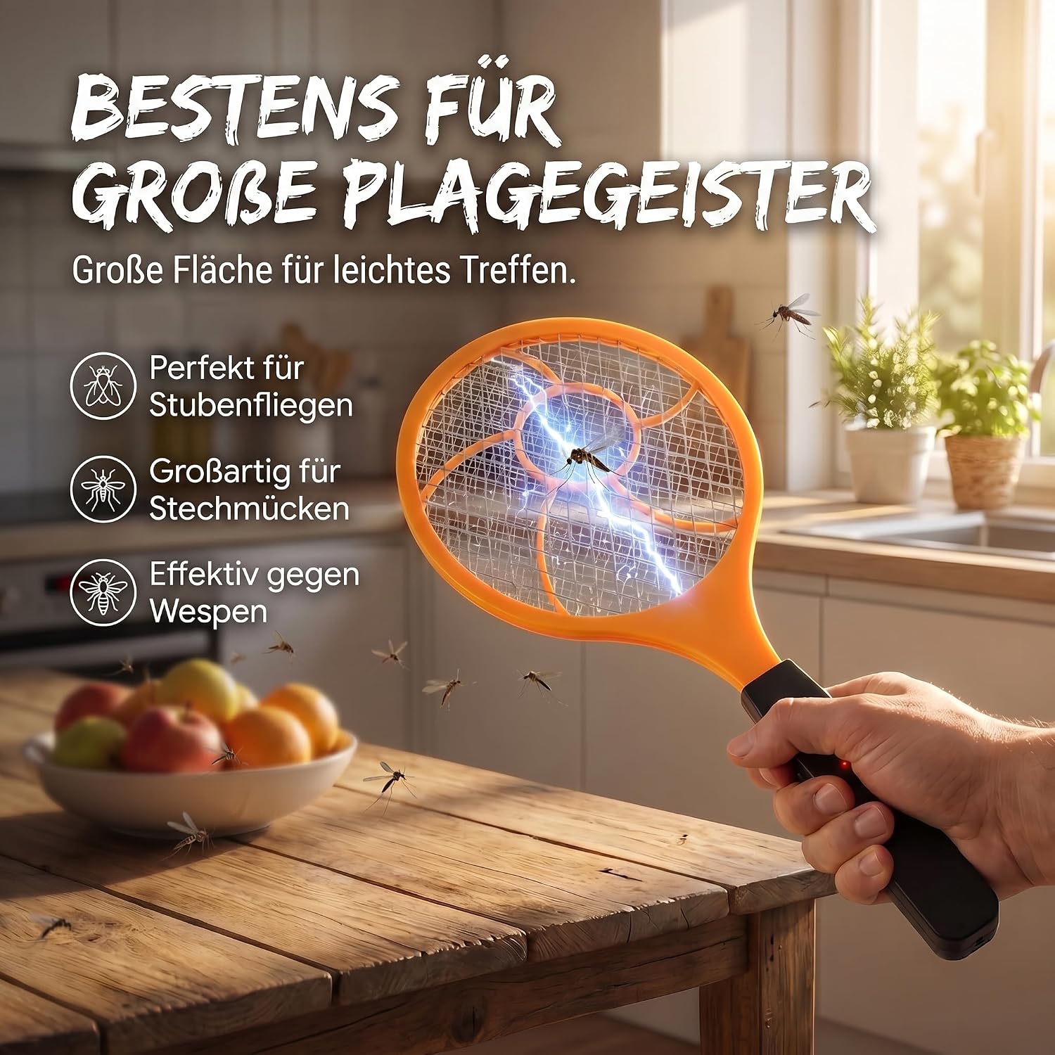 Elektrische Fliegenklatsche - Mücken- & Insektenvernichter