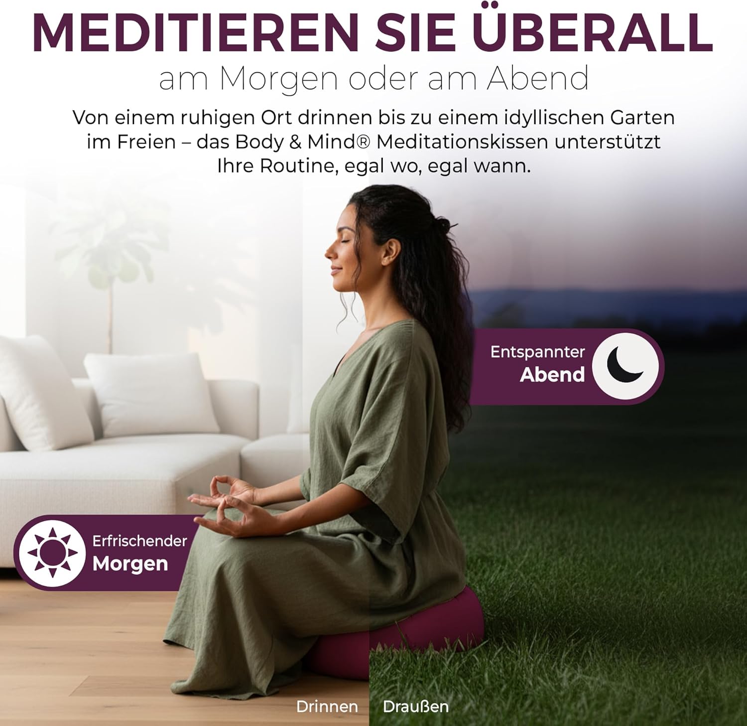 Yoga Meditationskissen - Ergonomisches Bodenkissen zur Entspannung