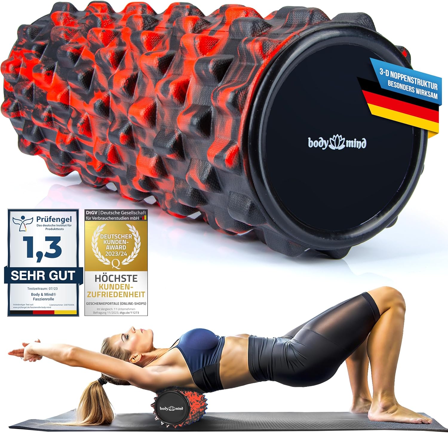 Body & Mind Faszienrolle – Massage-Rolle für Faszientraining