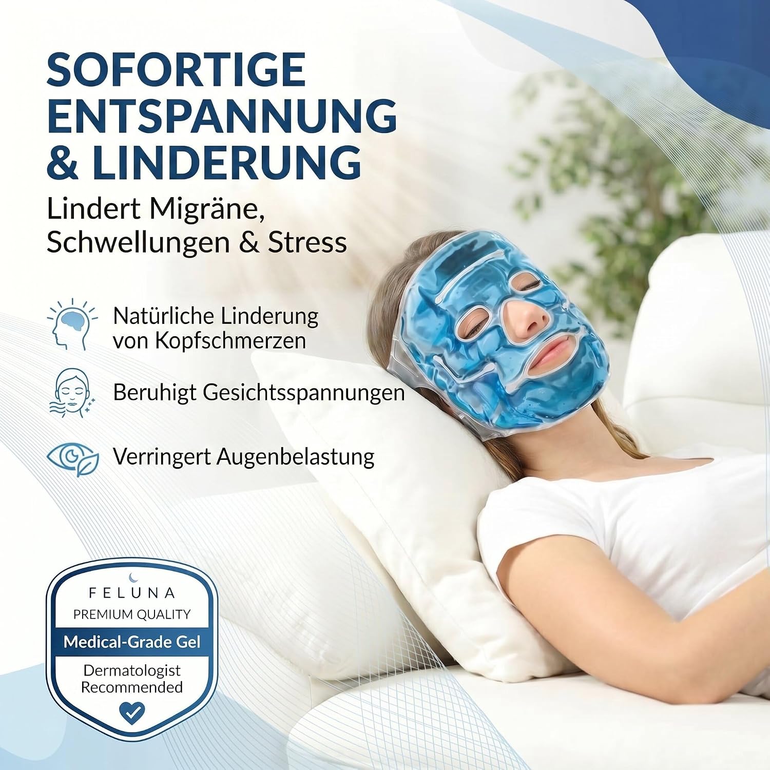 Feluna Gel Gesichtsmaske – Kühlende & Wärmende Entspannungsmaske