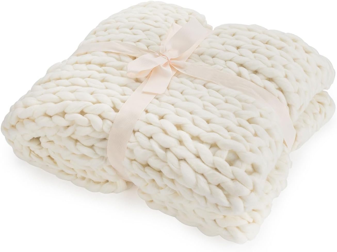 Strickdecke Pink - Grob gestrickte Kuscheldecke 180x120 cm