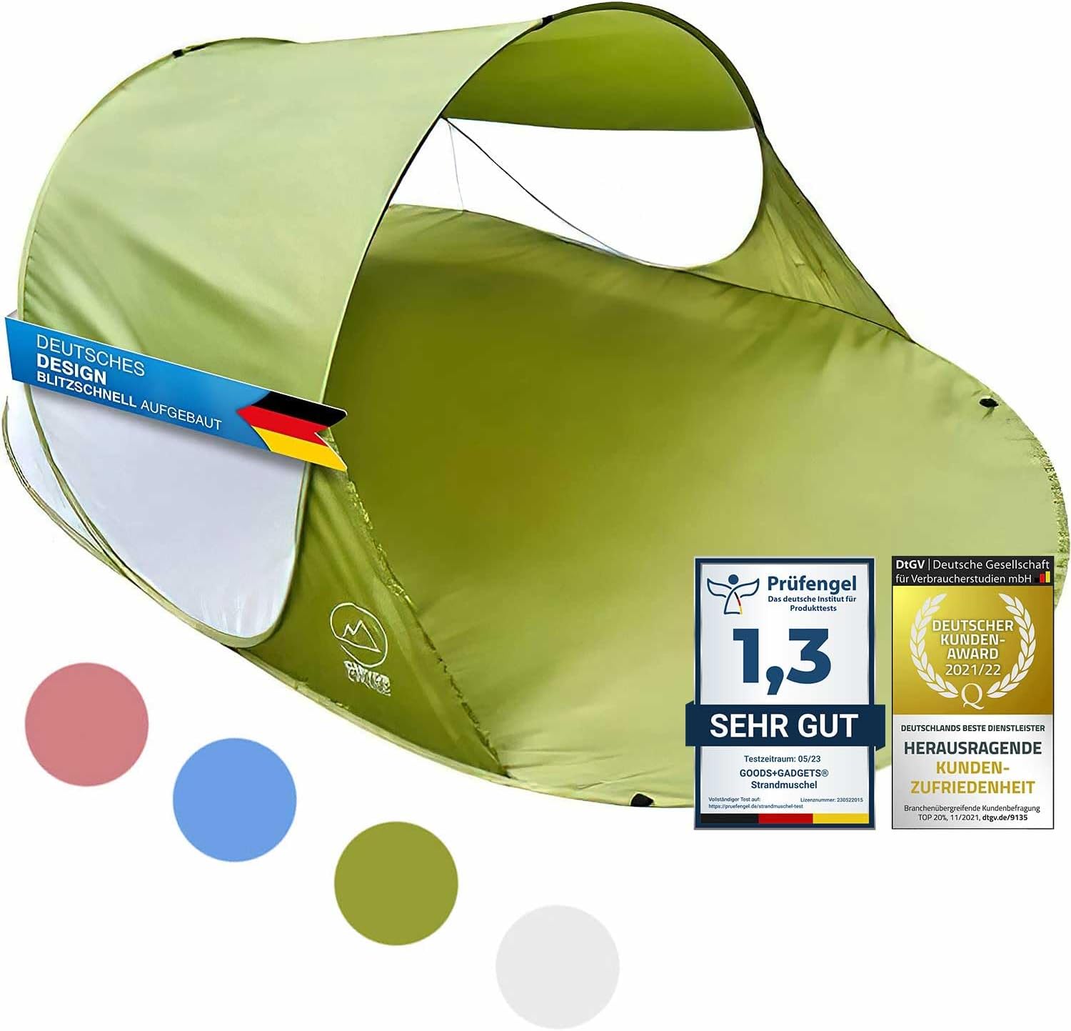 Automatik-Wurfzelt Strandmuschel - UV-Schutz Pop-Up Strandzelt