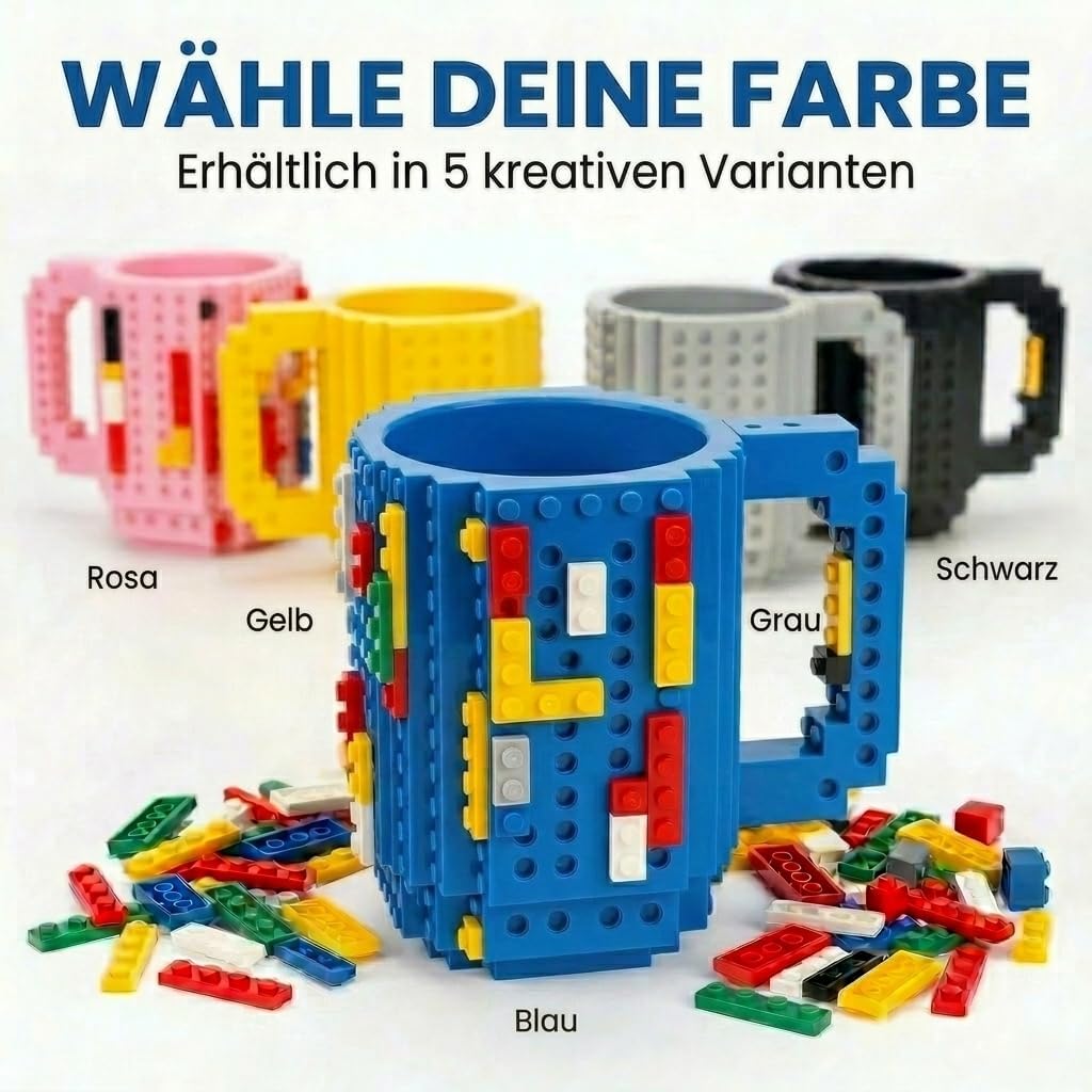 Brick Mug - Bausteine-Kaffeetasse 350ml - Kompatibler DIY Becher
