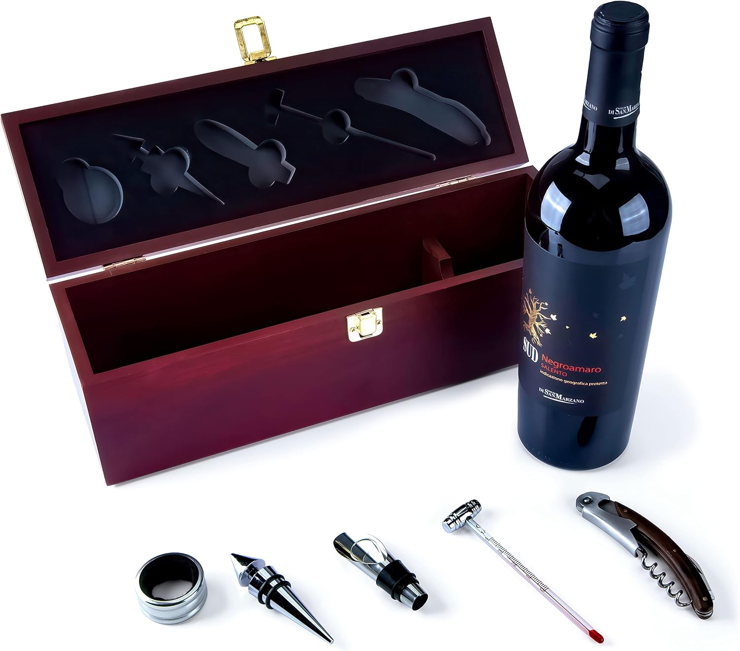 Edles Wein Sommelier-Set in Holzbox - Das perfekte Geschenkset