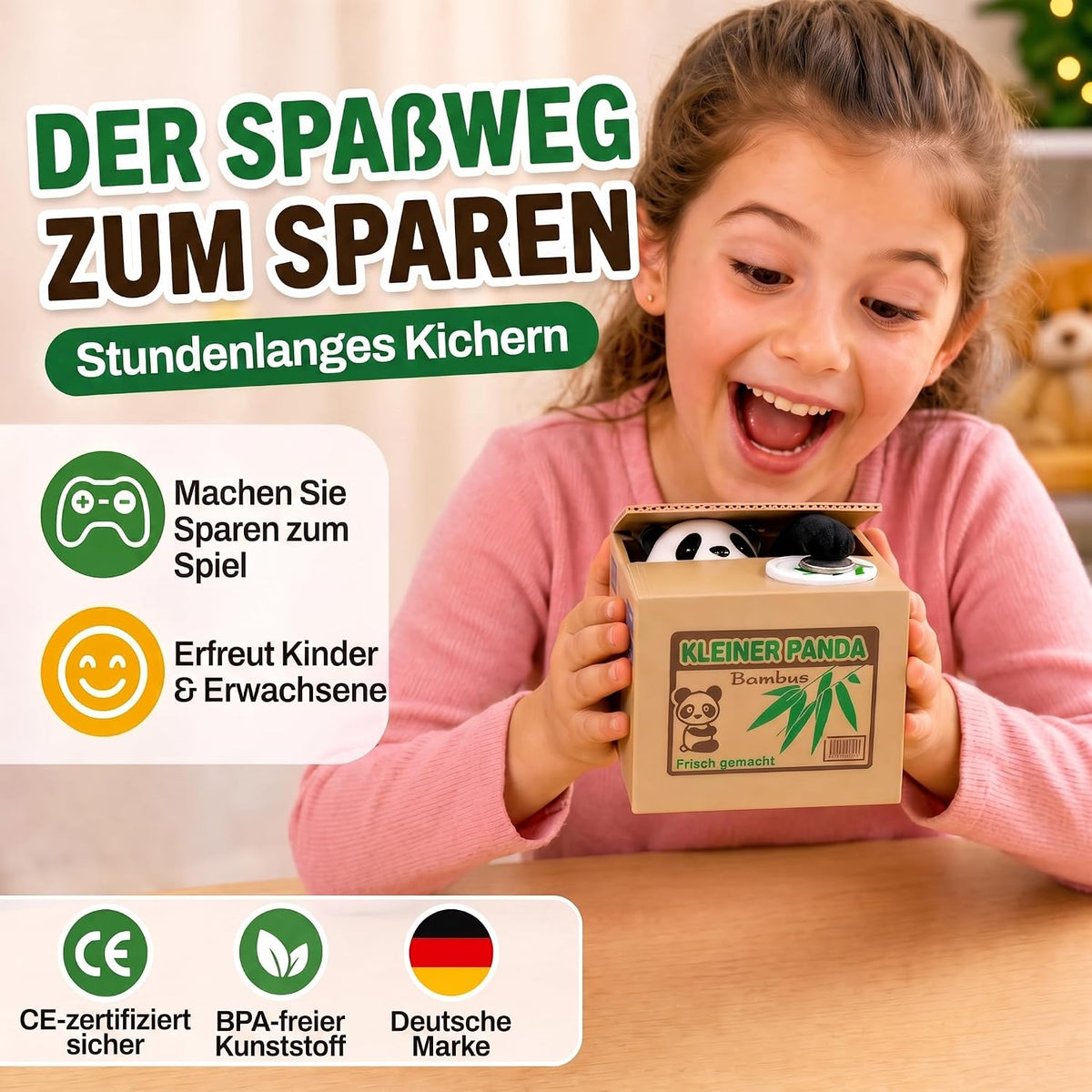 Little Panda Spardose - Lustiges elektronisches Sparschwein