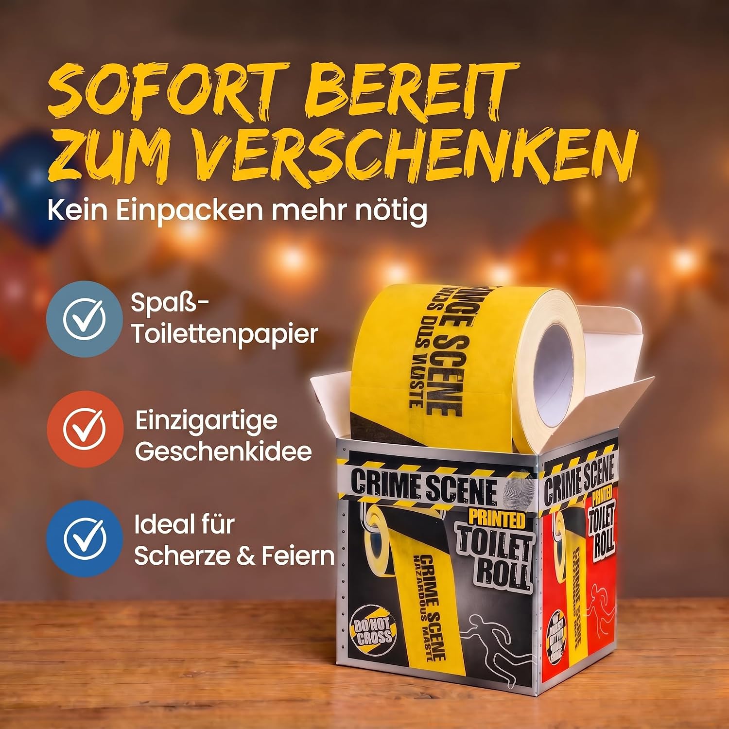 Crime Scene Toilettenpapier - Witziges Klopapier & Scherzartikel