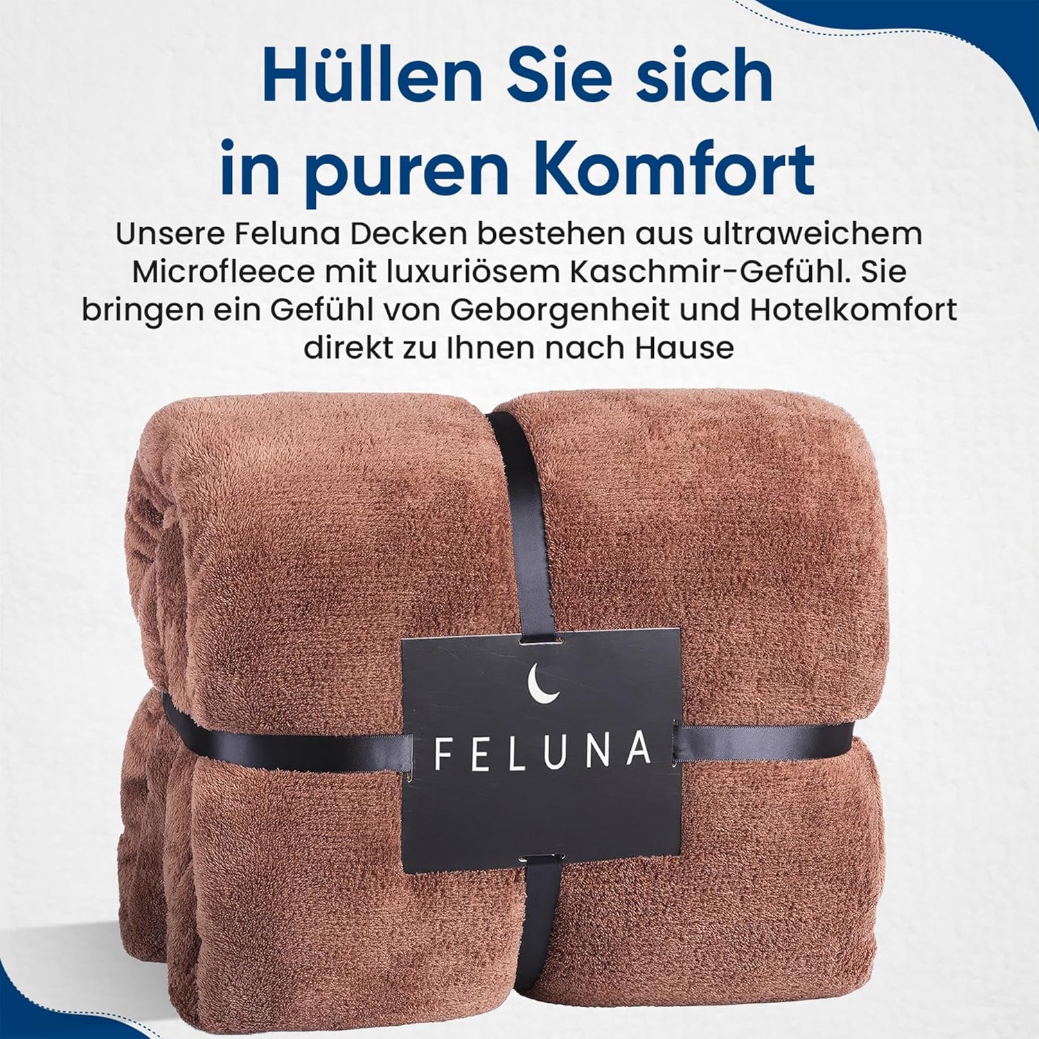 Feluna XXL Kuscheldecke 220x200 cm – Kuschelweiche Wohndecke Grau
