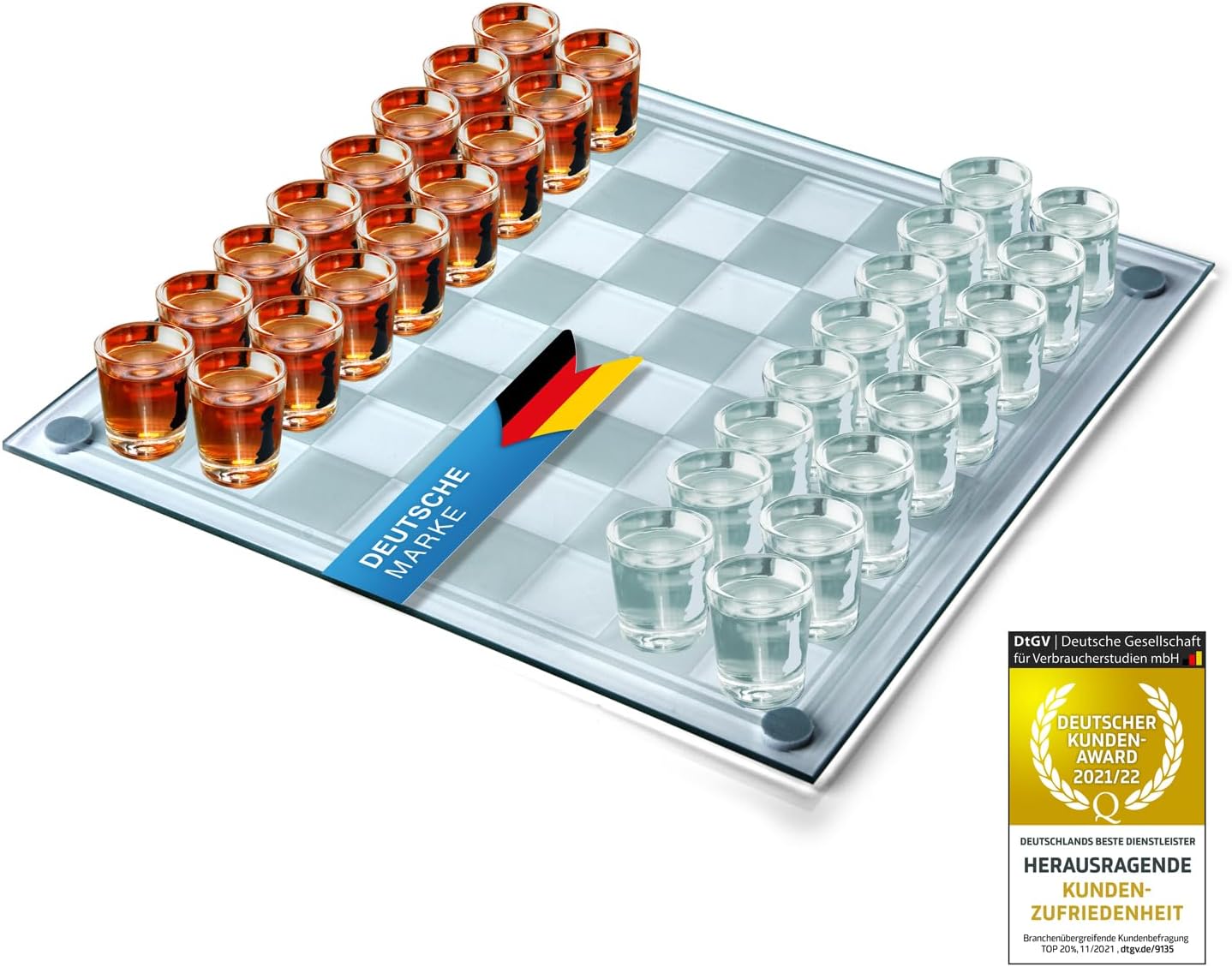 Trinkspiel Schach aus Glas – Partyspiel für Erwachsene & Geschenke