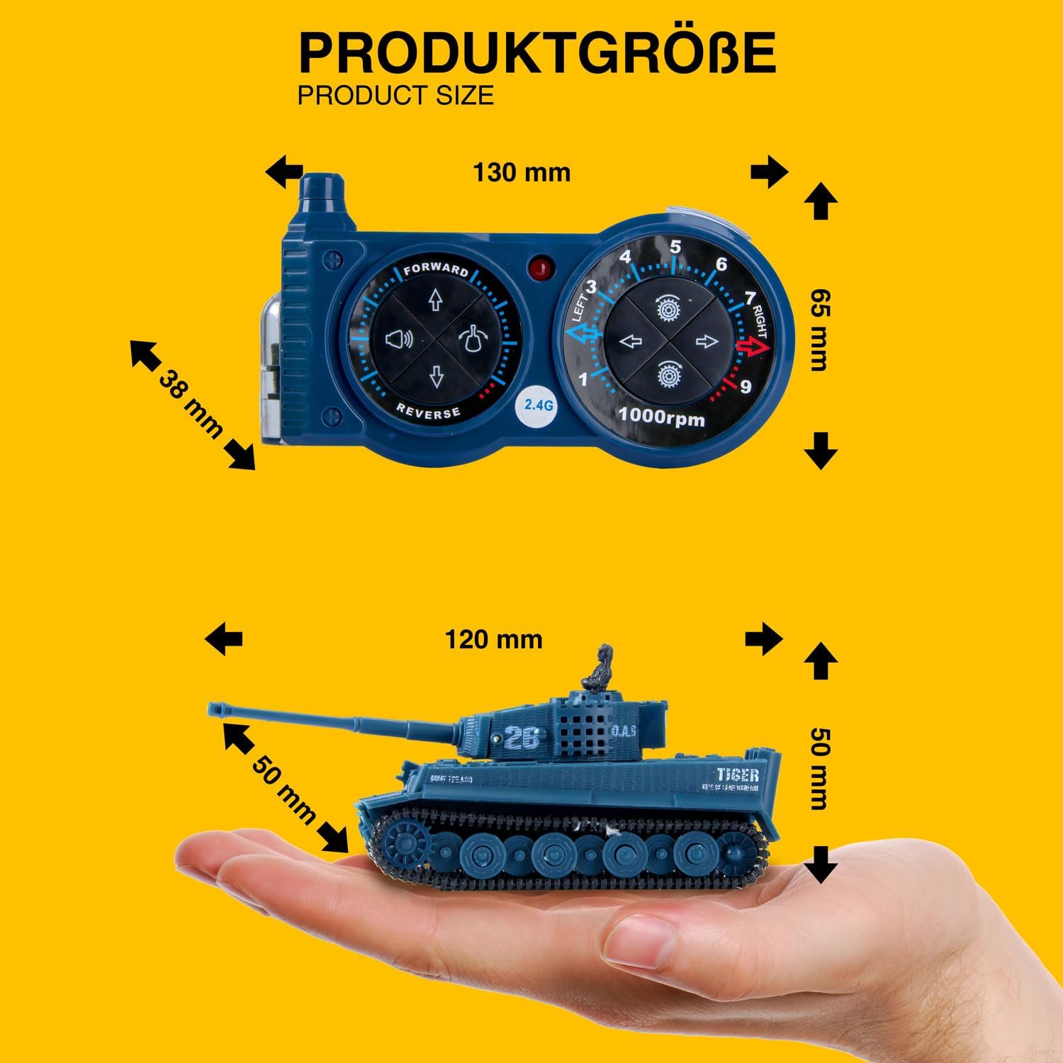 RC Mini-Panzer Tiger I - Ferngesteuertes Modell mit Schussfunktion