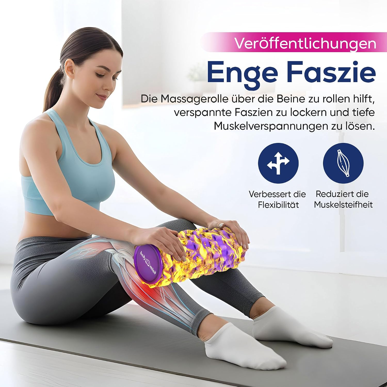 Body & Mind Faszienrolle – Massage-Rolle für Faszientraining