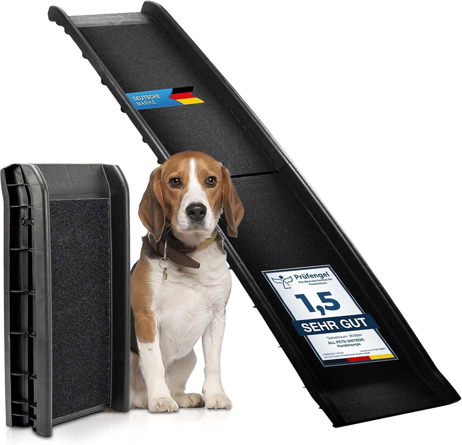 Hunderampe klappbar – Faltbare Auto-Einstiegshilfe für Hunde (90kg)