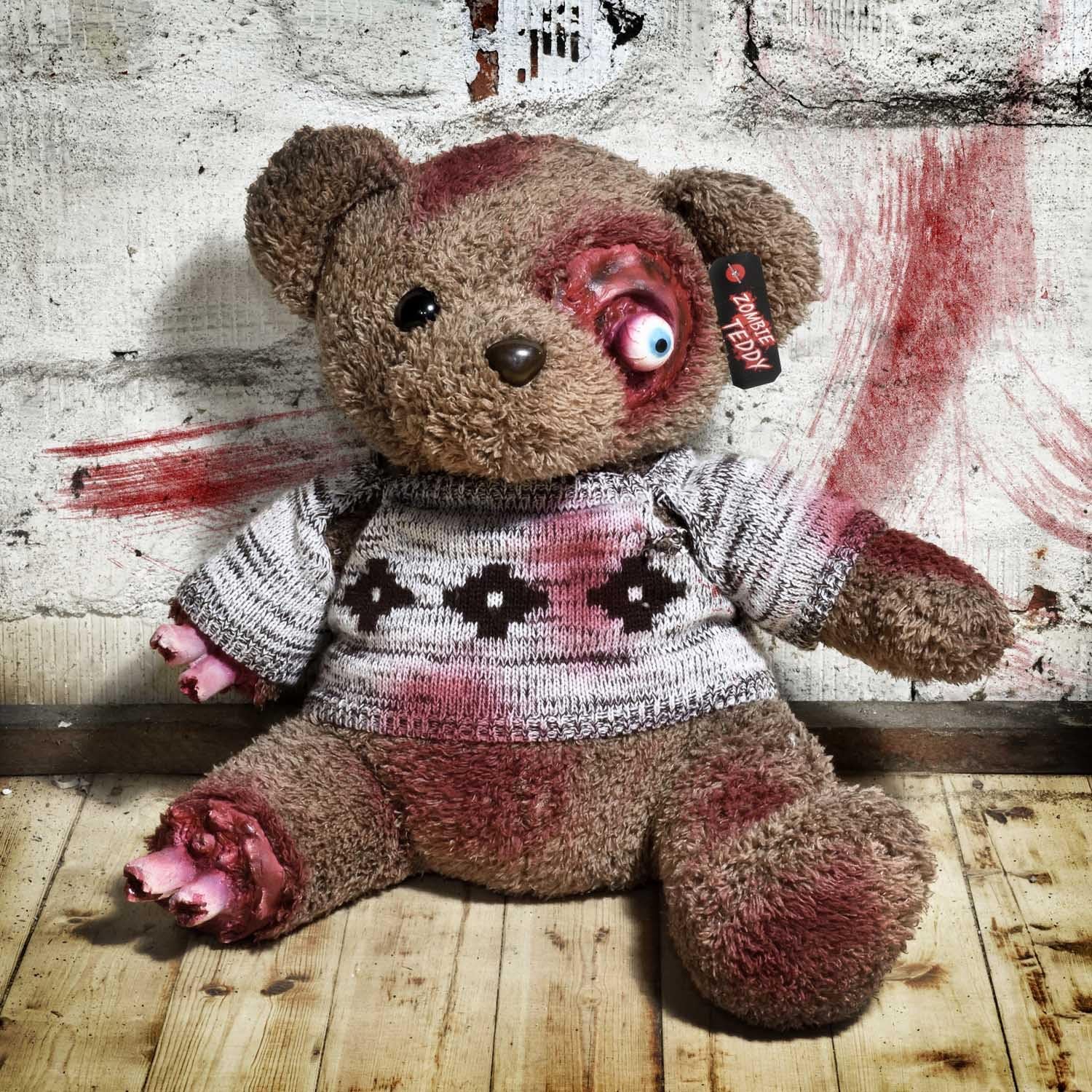 Zombie Teddybär - Gruseliger Horror-Plüsch für Halloween Fans