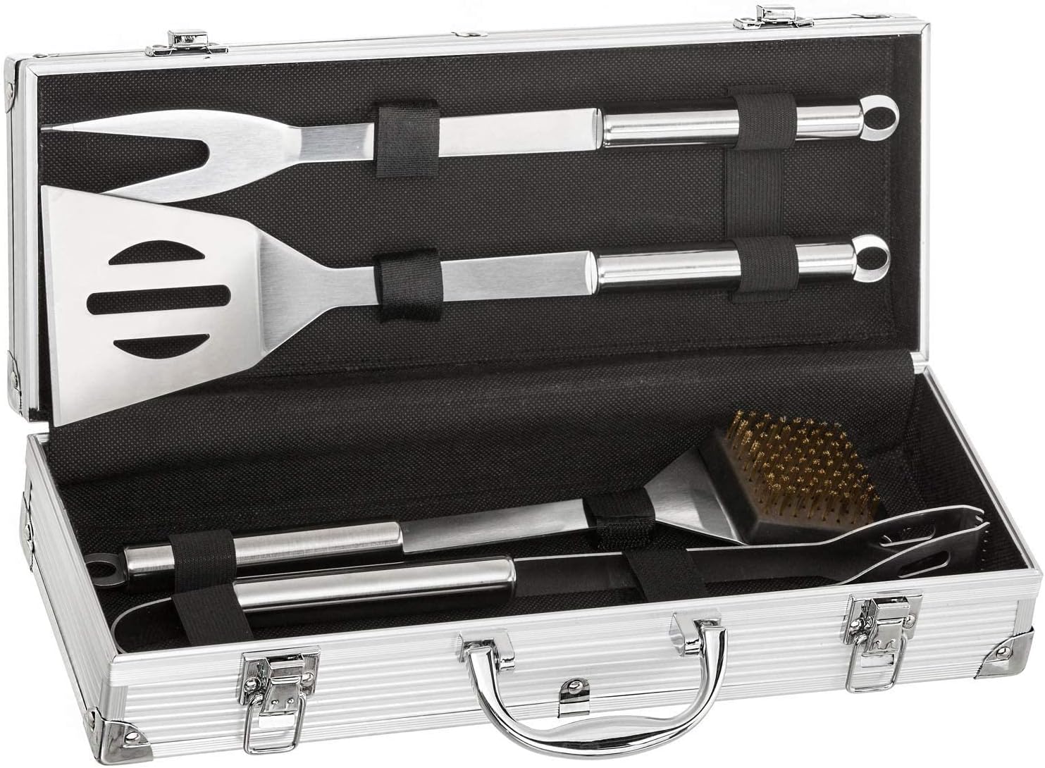 Dimono Grillbesteck-Set 5-teilig im edlen Aluminium-Koffer