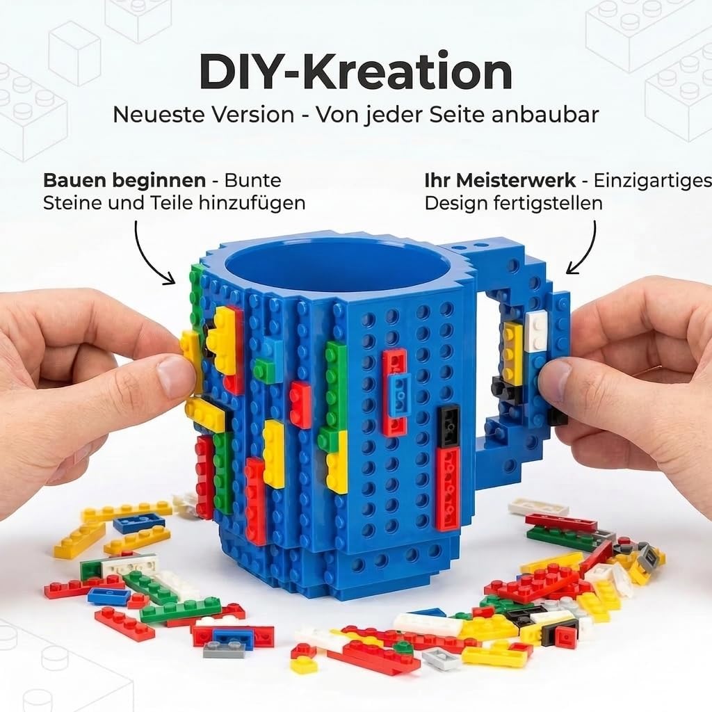 Brick Mug - Bausteine-Kaffeetasse 350ml - Kompatibler DIY Becher