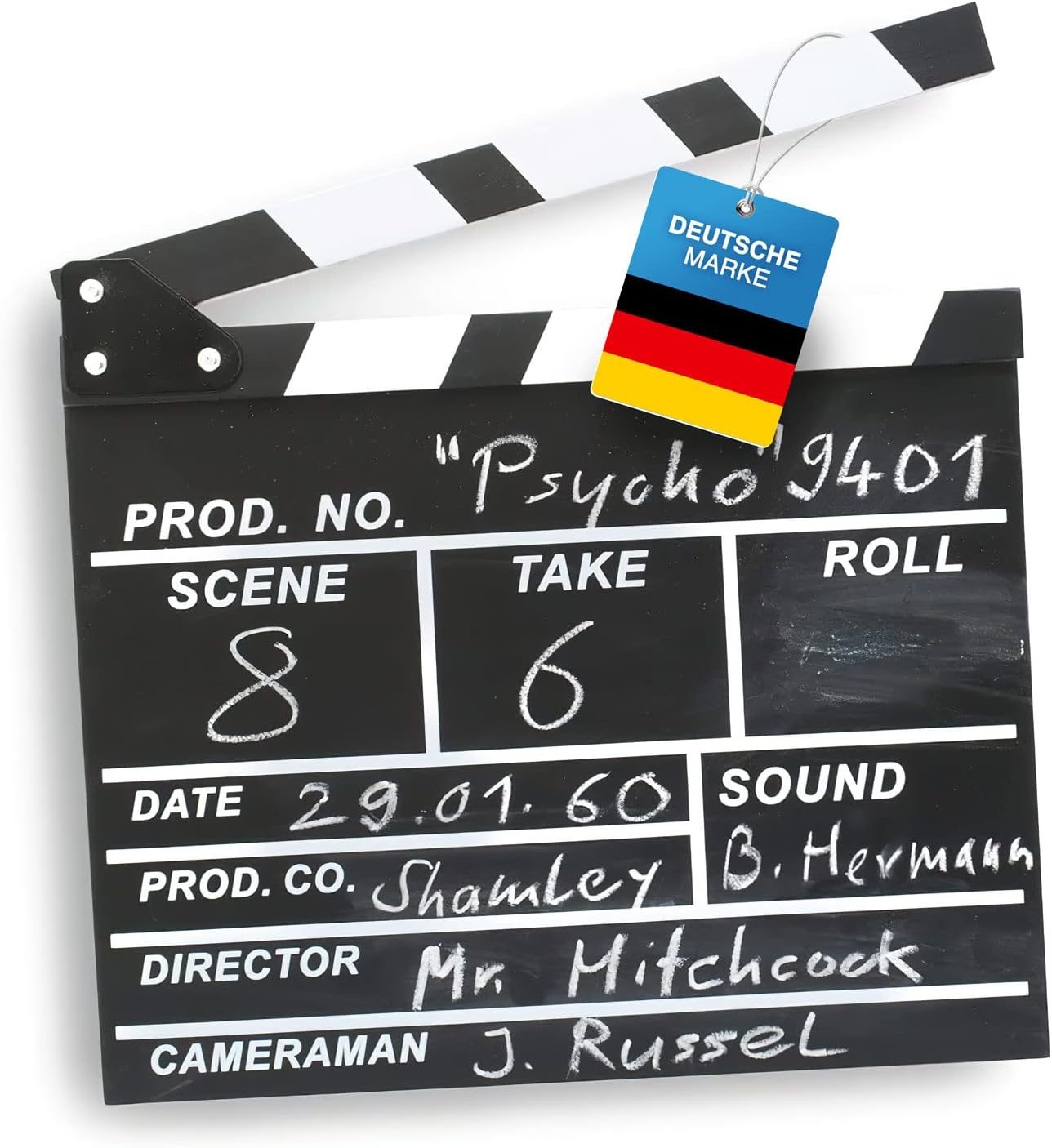 Filmklappe aus Holz - Regieklappe für Filmfans - 30x27 cm