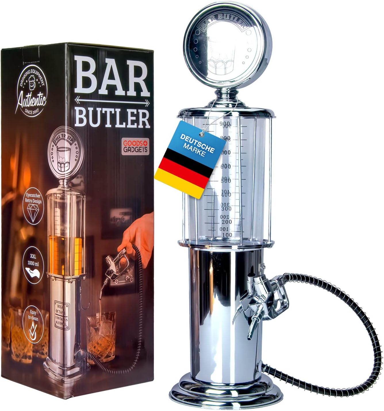 Retro Getränkespender – 1 Liter US-Zapfsäule Bar-Butler