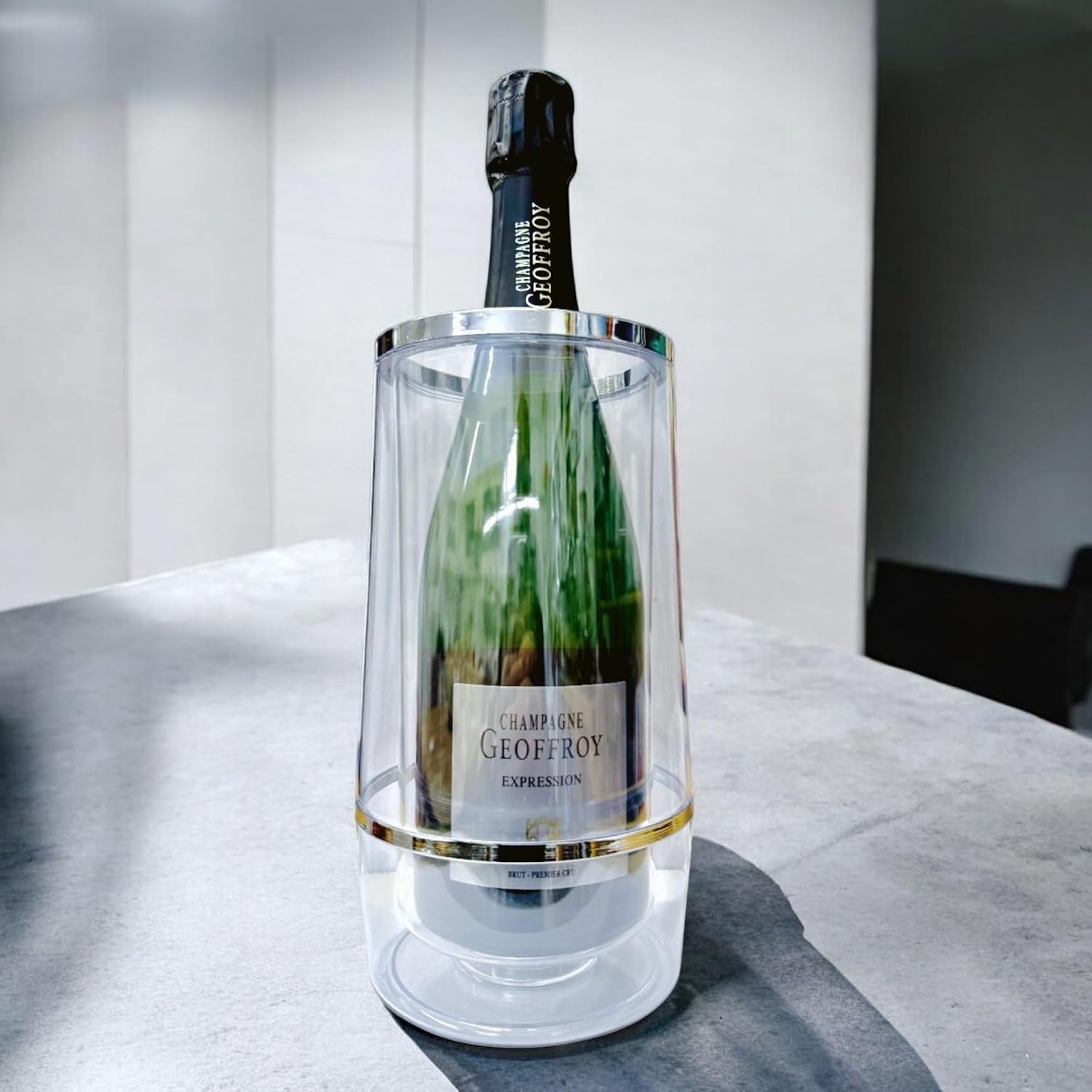 Doppelwandiger Acryl Weinkühler für Wein & Sekt – Transparenter Kühler