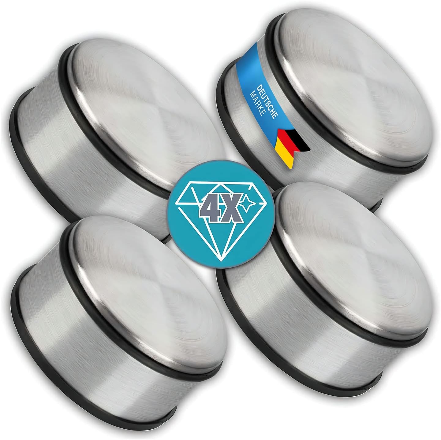 Edler Edelstahl Türstopper - Schwerer Boden-Türpuffer mit Gummiring